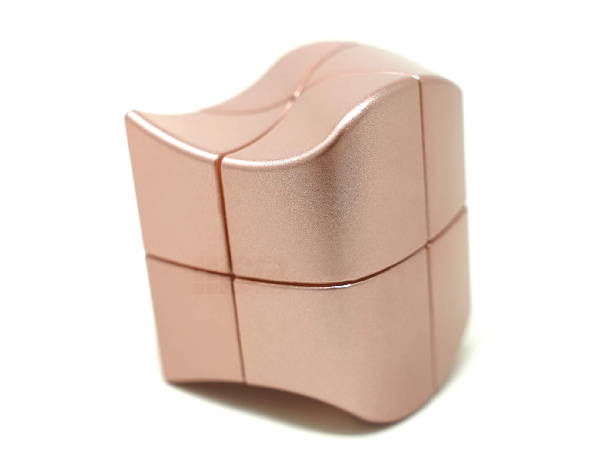 Cubo Mágico YuanFang Rosé Gold YJ em formato shape mod, vista frontal com acabamento dourado rosado