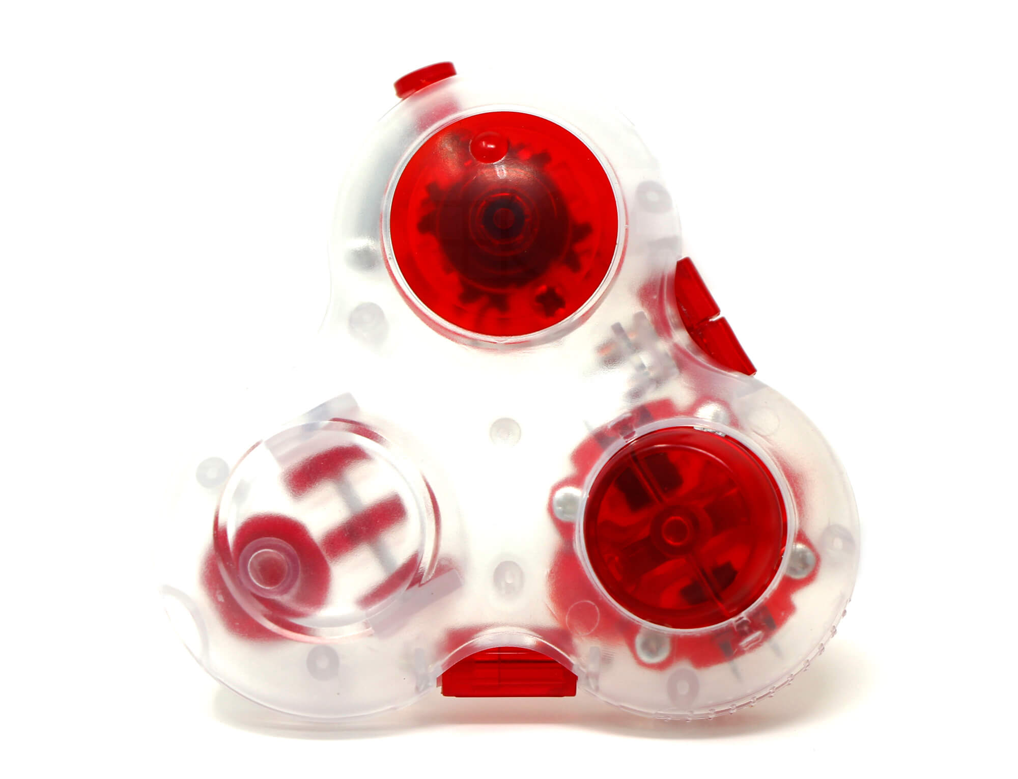 Cubo O2 Spinner QiYi vermelho em ângulo lateral destacando o formato esférico