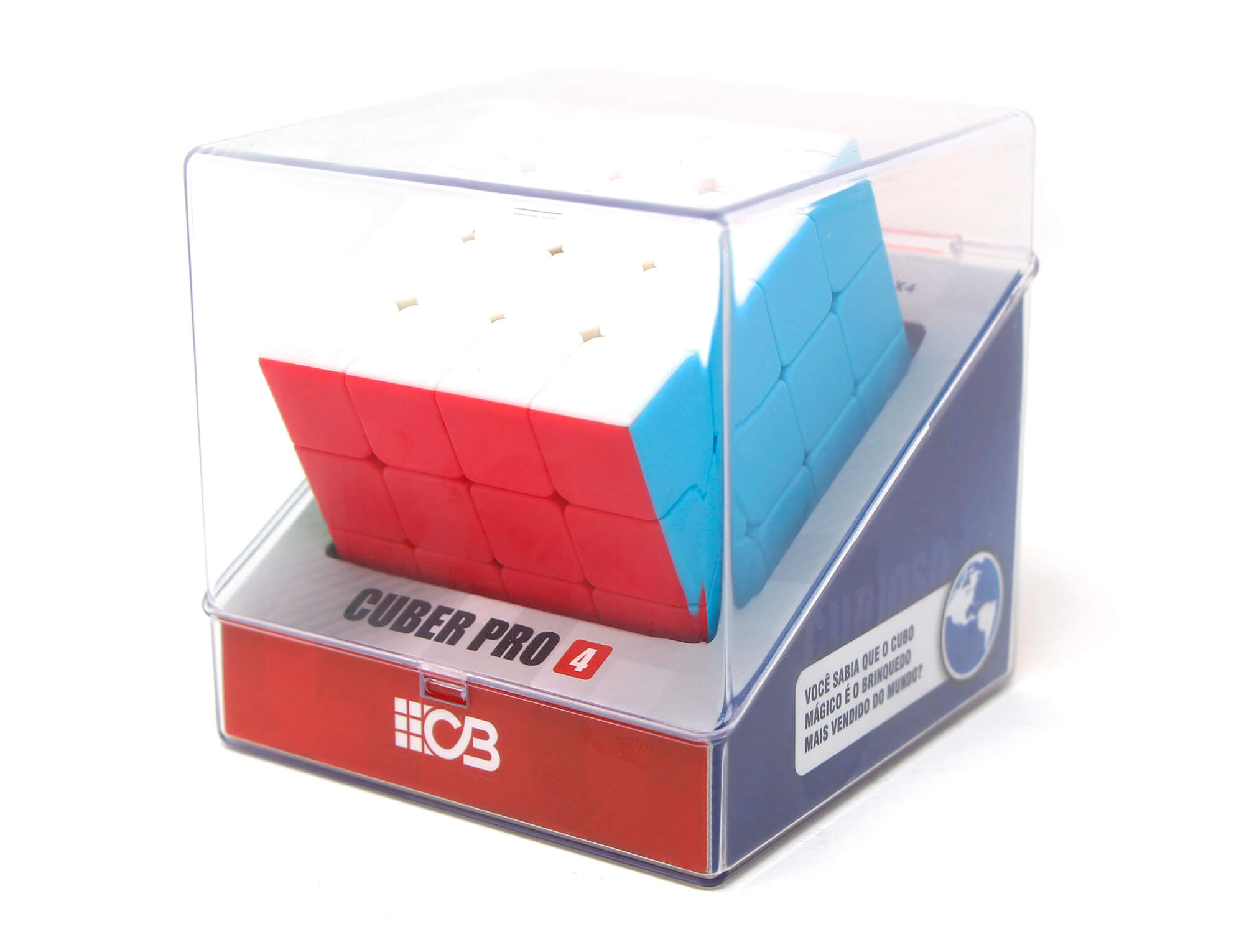 Cubo Mágico 4x4 Stickerless Cuber Pro em vista frontal com as seis faces coloridas