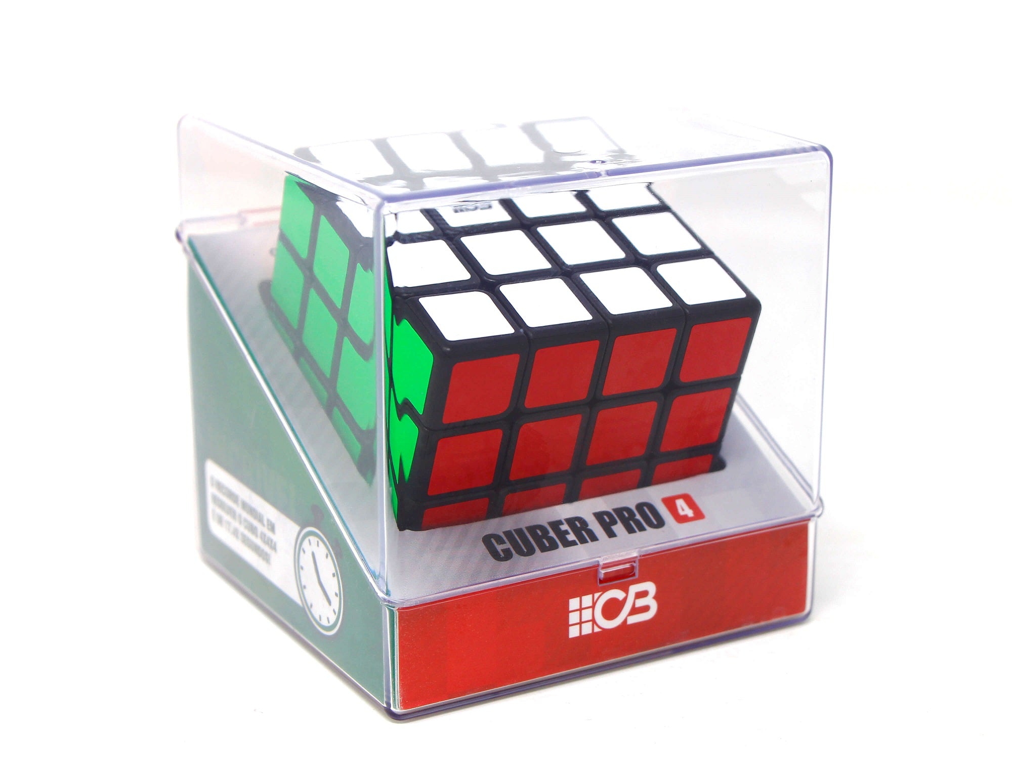 Cubo Mágico 4x4 Stickerless Cuber Pro — comparação de tamanho ao lado de um 3x3