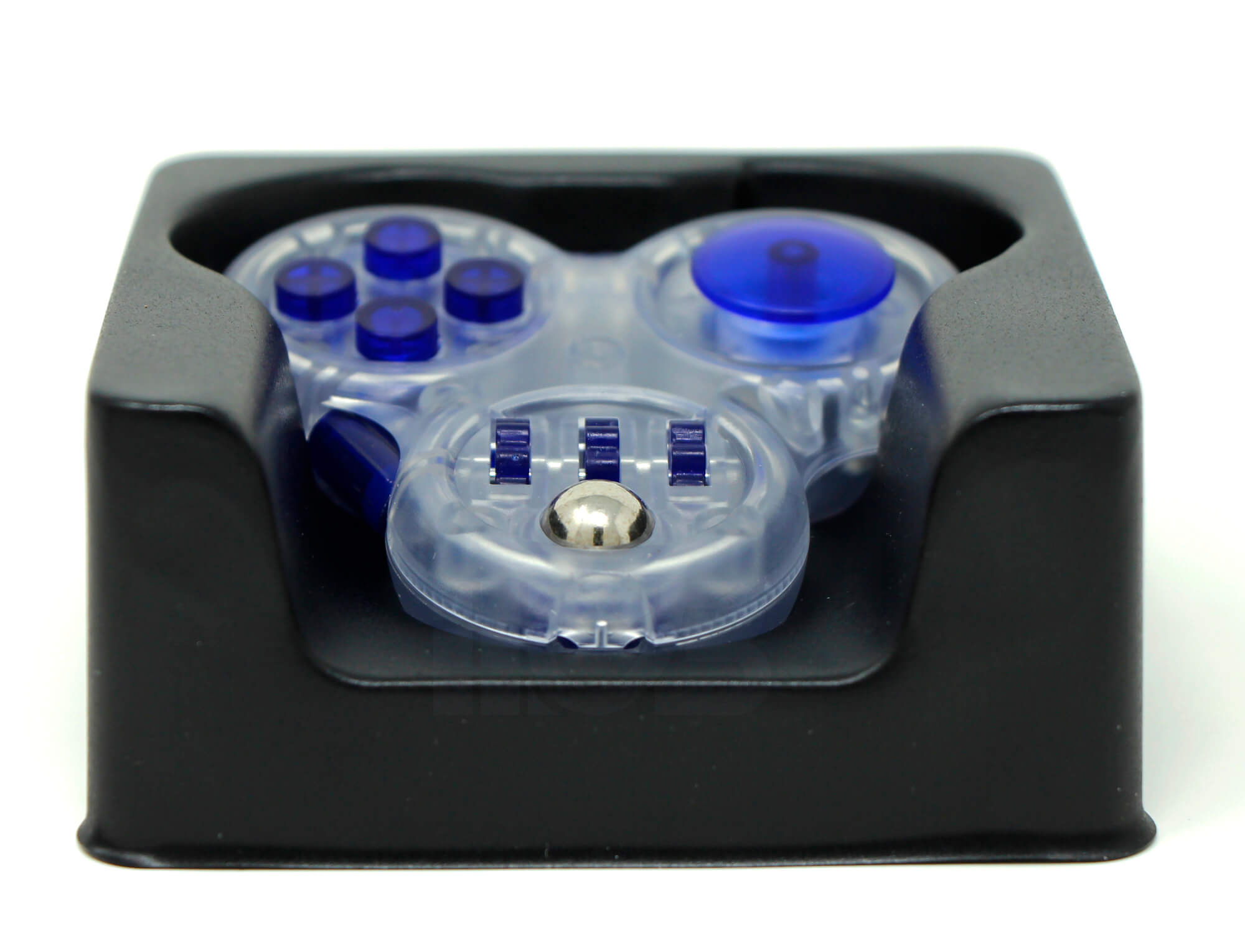 Cubo O2 Spinner QiYi azul em detalhe lateral com textura das faces visível