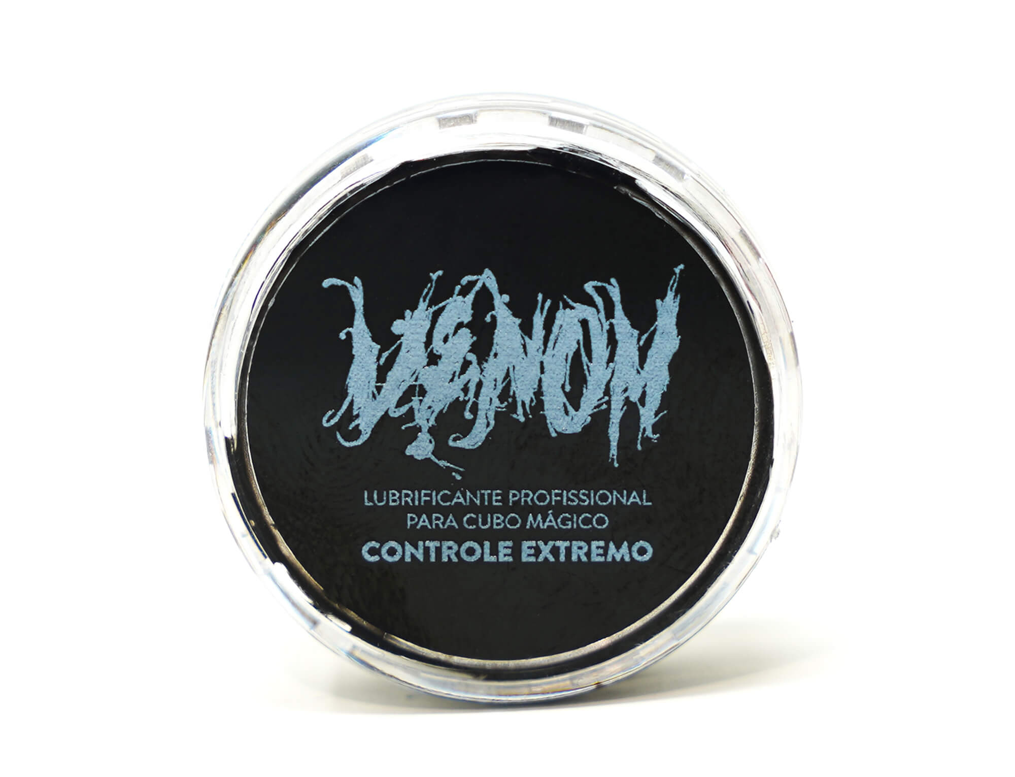 Vista lateral do Lubrificante Venom Cuber Pro mostrando o rótulo completo