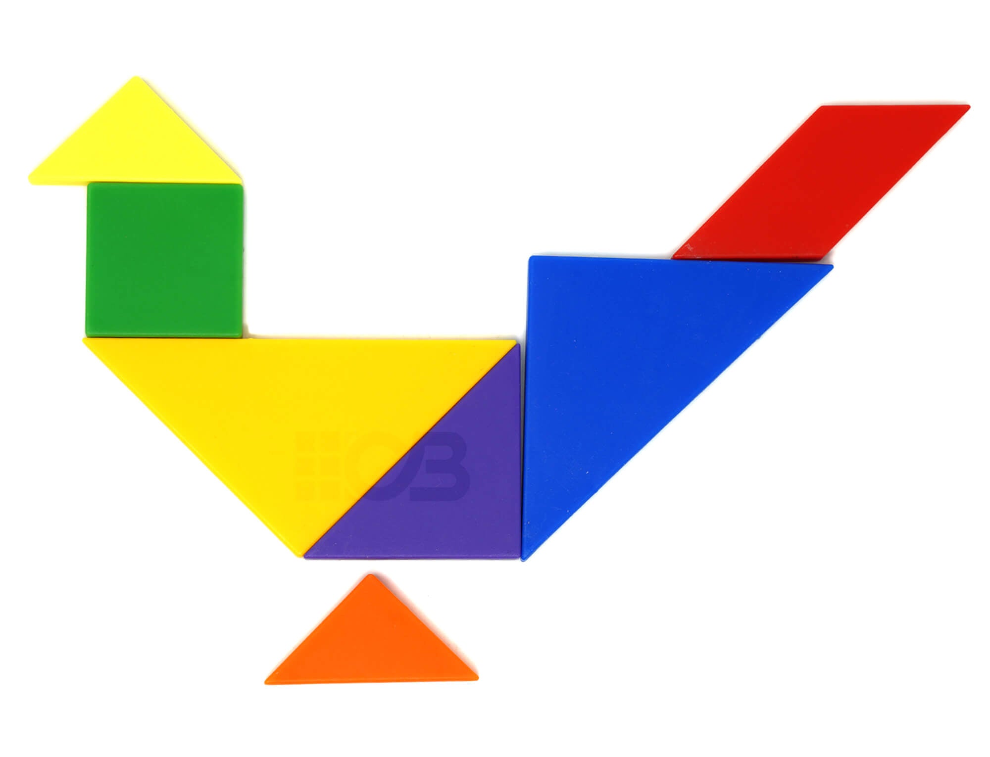 Embalagem do Tangram Kids QiYi com as peças organizadas dentro da caixa