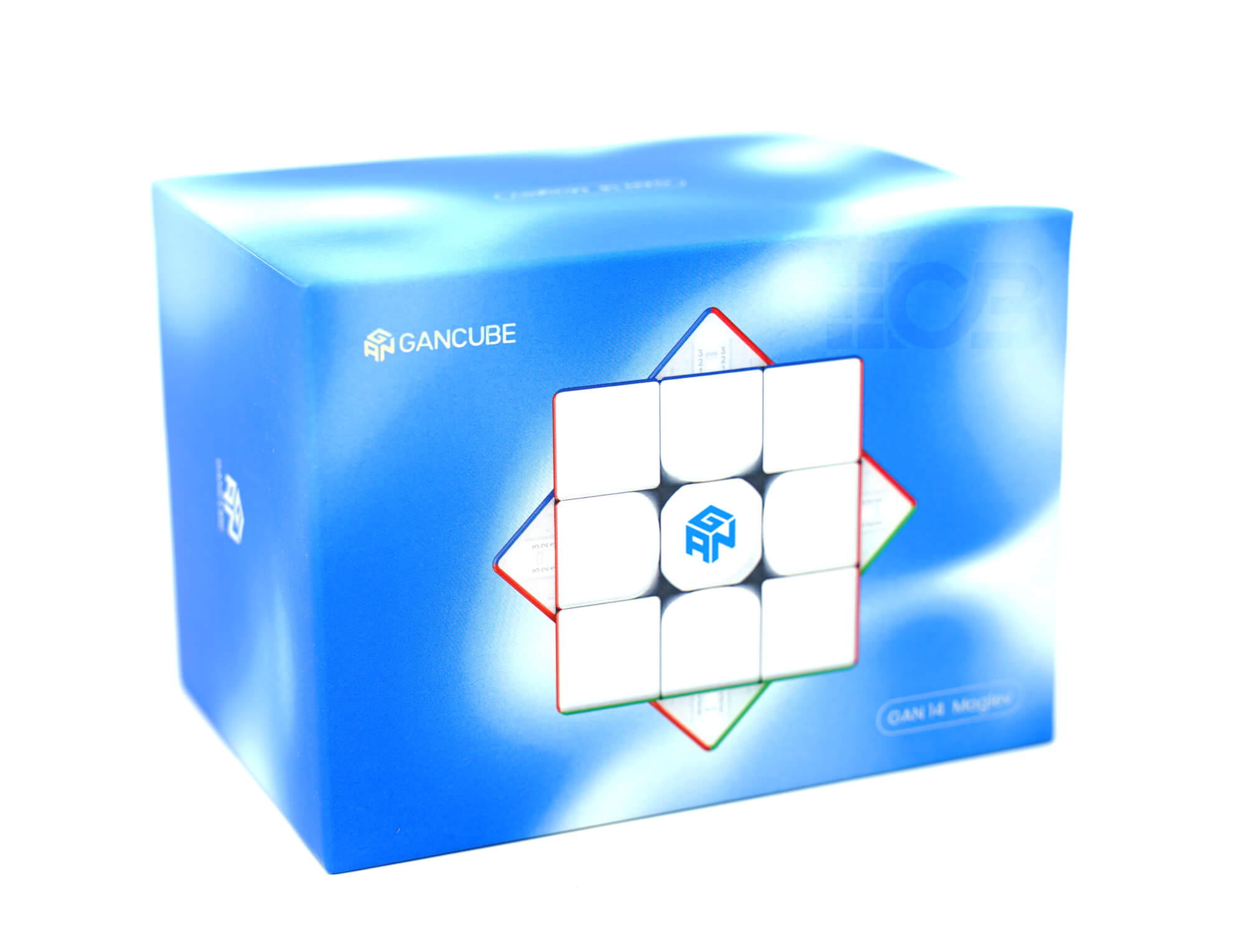 Cubo Mágico GAN 14 MagLev UV Magnético stickerless — vista frontal mostrando as faces coloridas