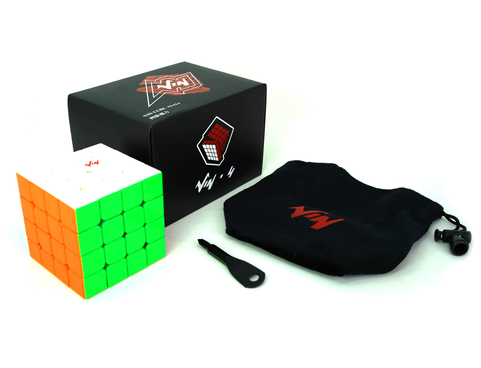Cubo Mágico 4x4 Vinci Cube Magnético Glossy em ângulo lateral mostrando camadas