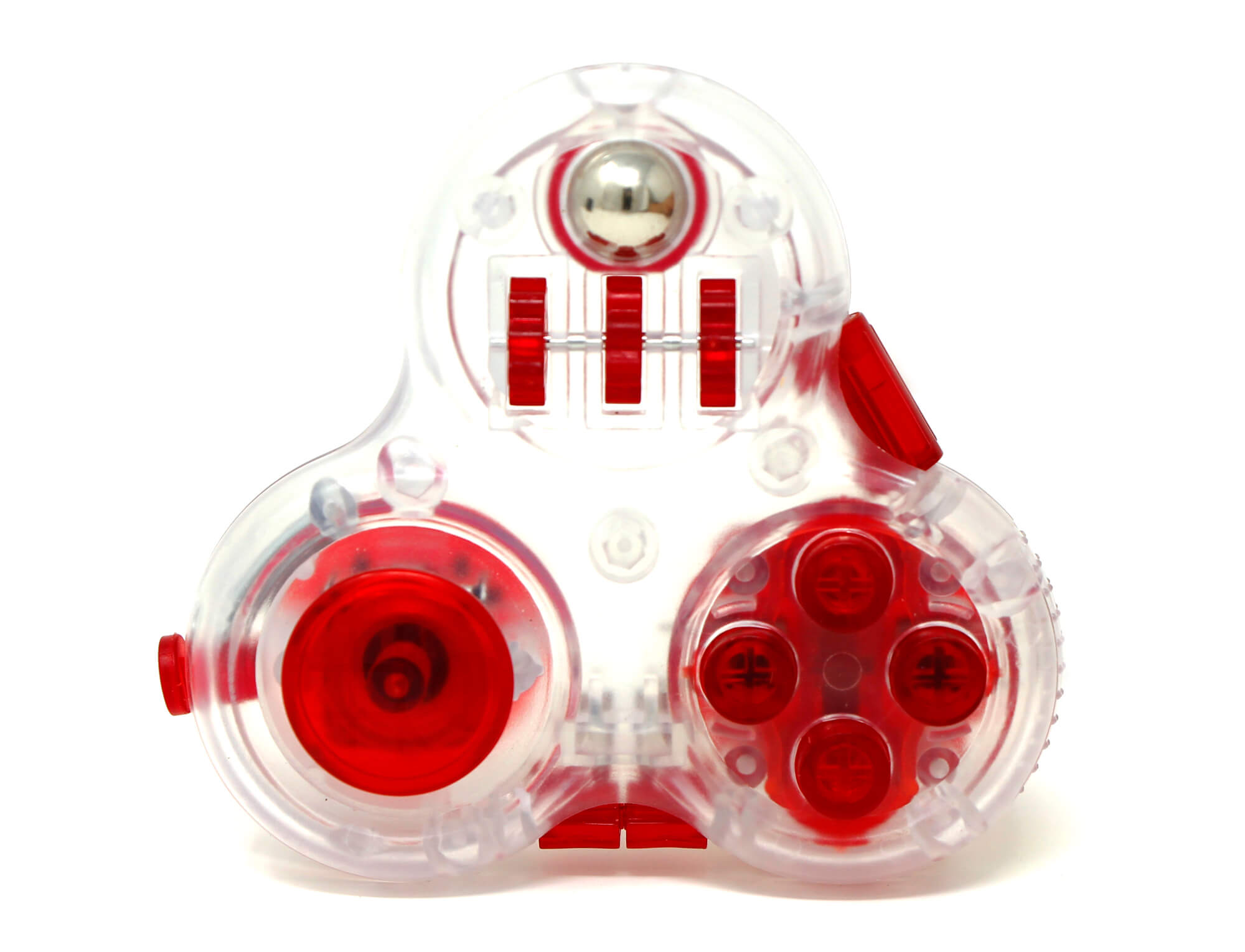 Cubo O2 Spinner QiYi vermelho — vista frontal do fidget toy giratório