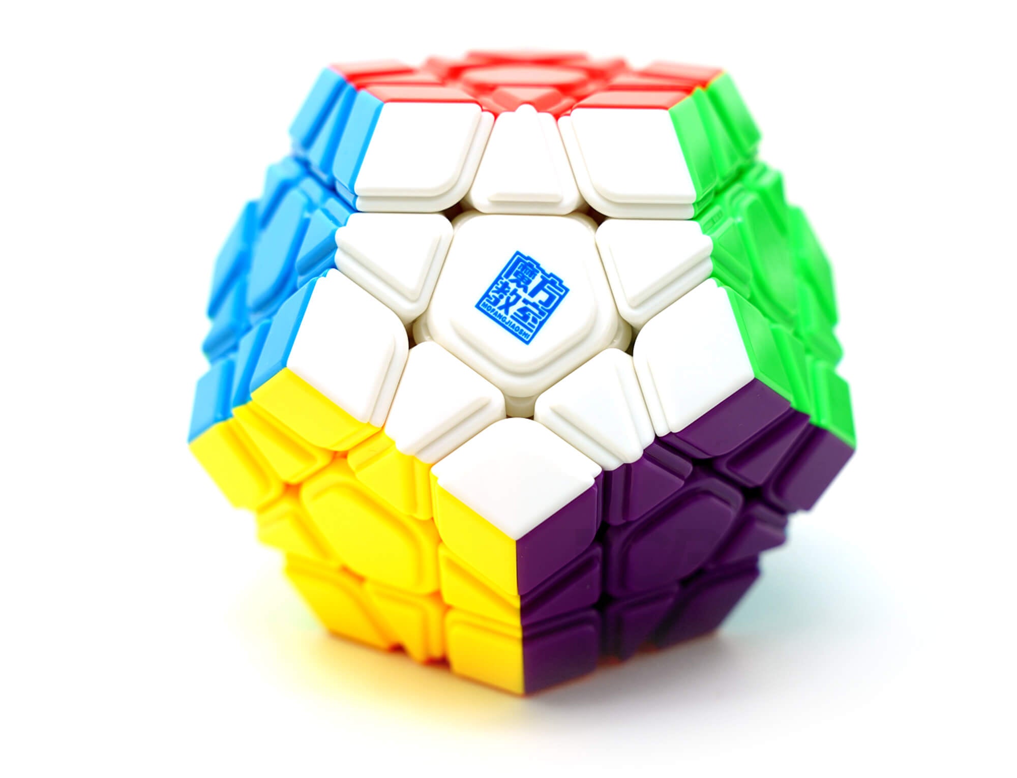 Megaminx MoYu Meilong V2 — detalhe lateral com as camadas e cores stickerless
