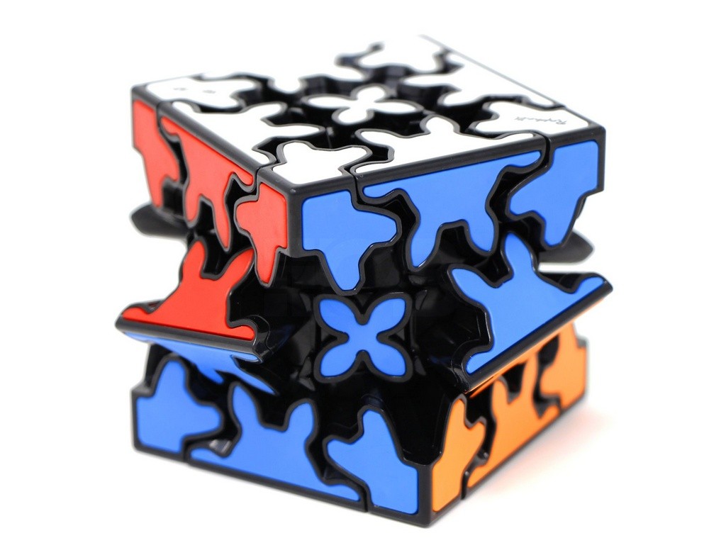Gear Cube 3x3 QiYi — detalhe do mecanismo de engrenagem interligando as camadas