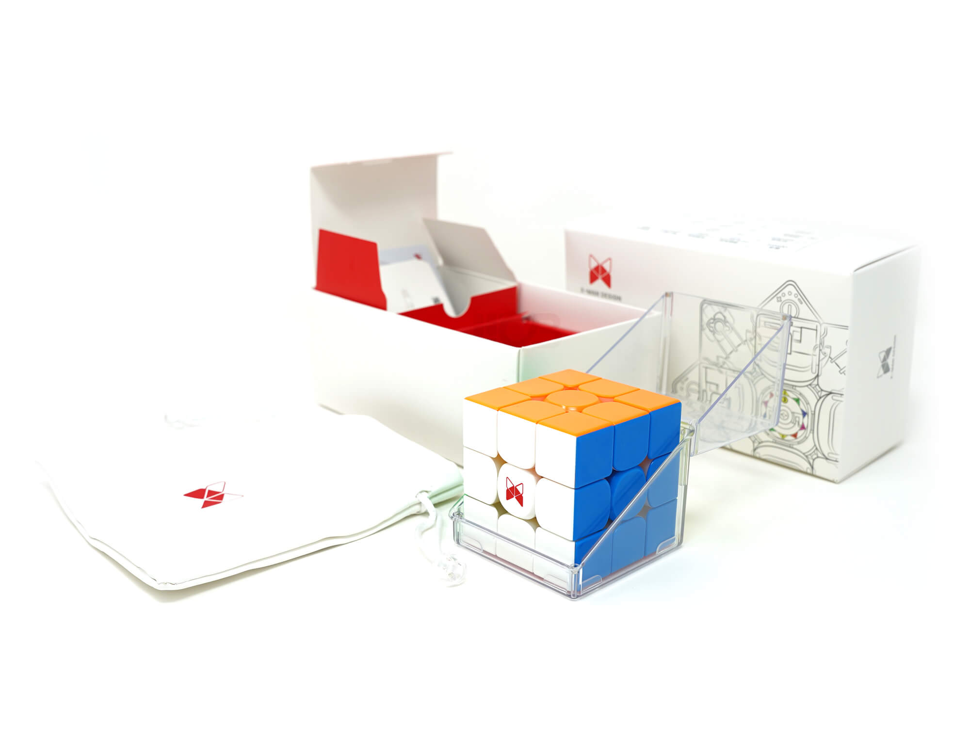 Tornado V3 QiYi em ângulo lateral mostrando o mecanismo de giro