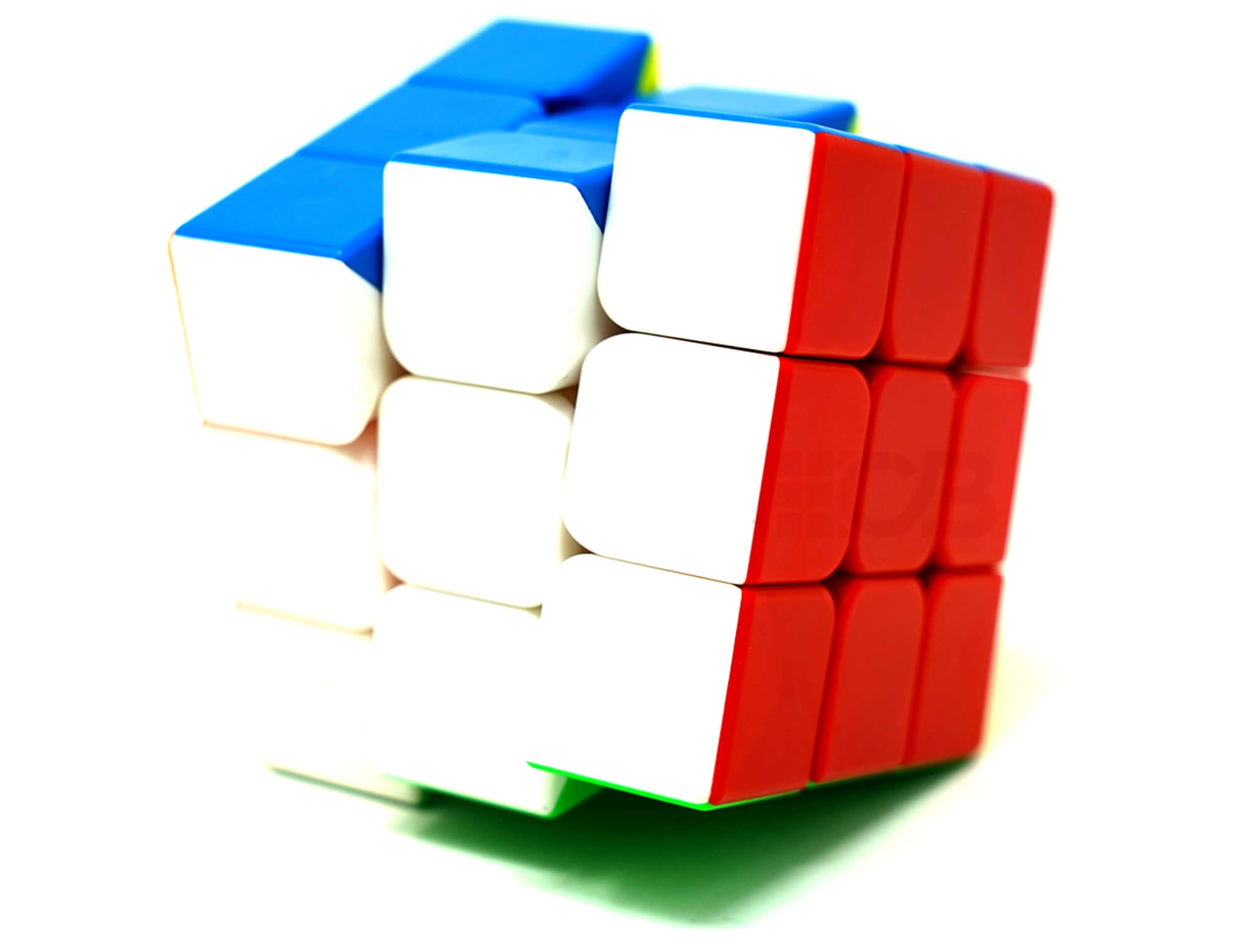 Cubo Mágico 3x3 YJ Guanlong stickerless — vista frontal com faces coloridas