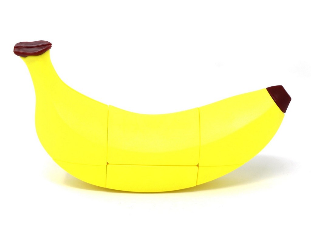 Cubo Mágico Banana 2x2x3 Fanxin em fundo branco — vista frontal mostrando o formato de banana amarela