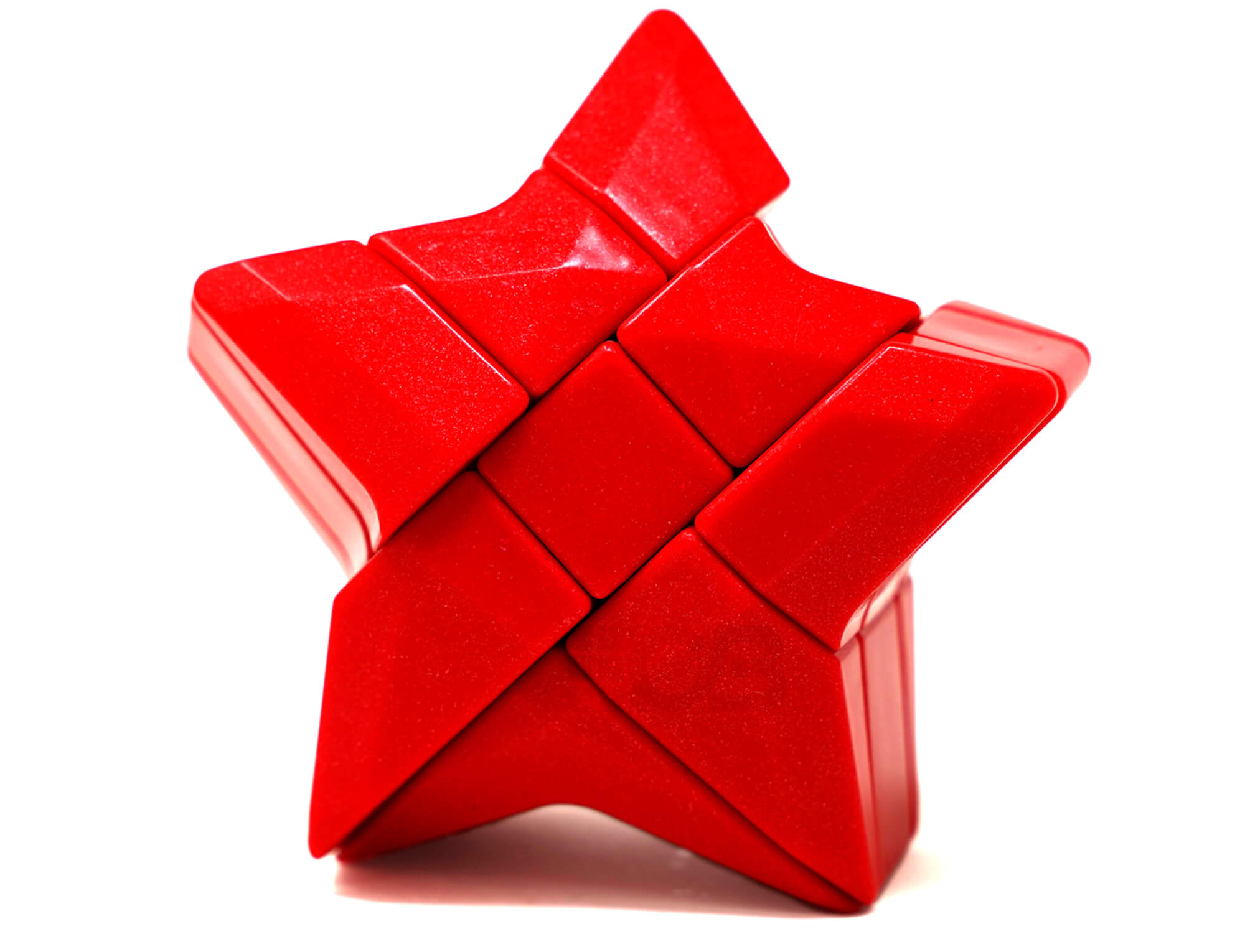 Cubo Mágico shape mod Estrela 3x3 vermelho YJ — vista frontal mostrando o formato de estrela