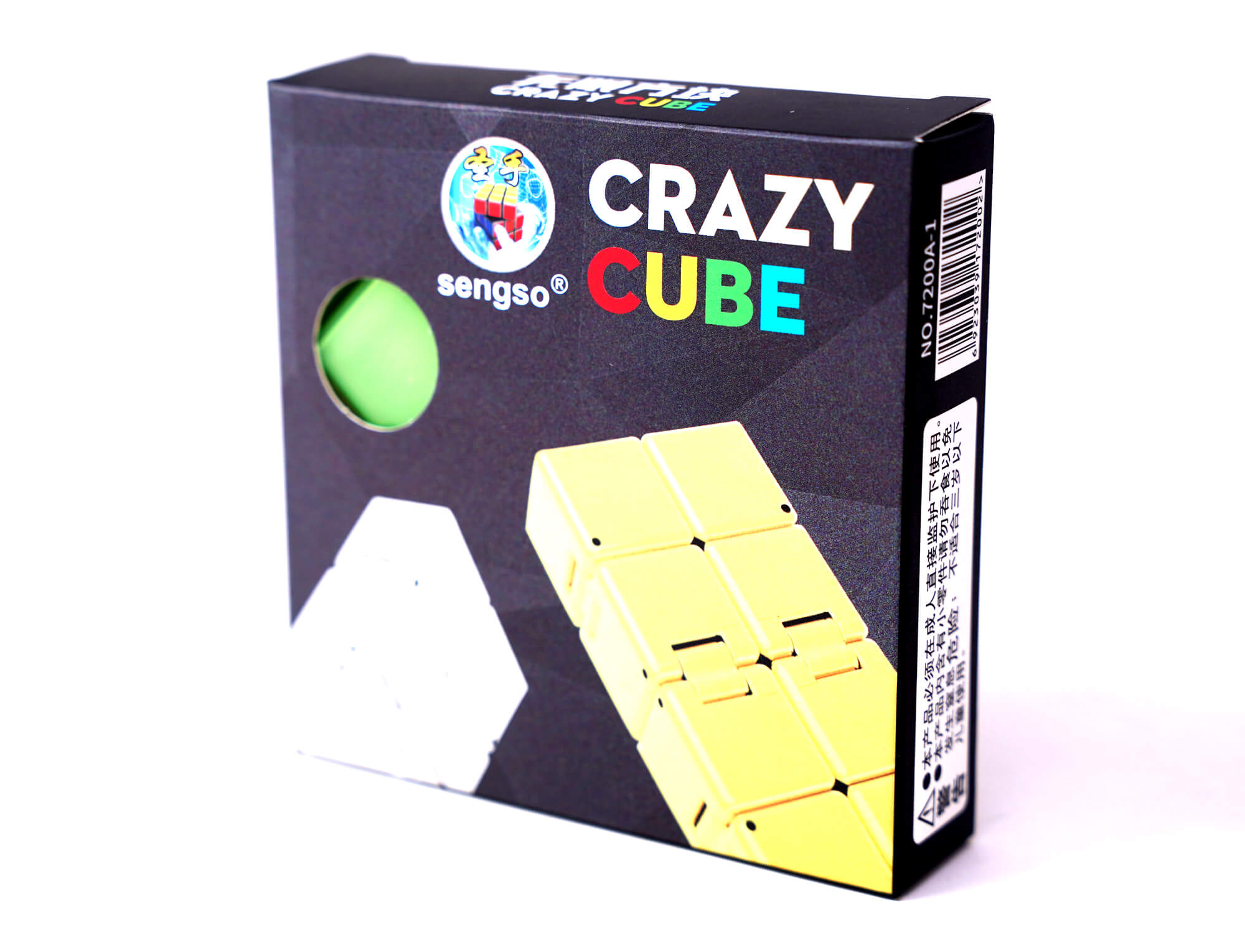 Cubo Infinito SengSo verde fosforescente brilhando no escuro com efeito fosforescente