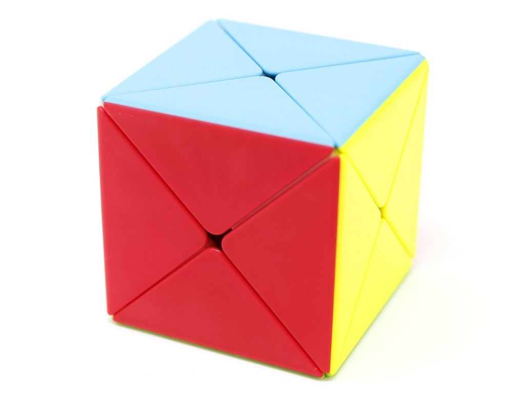 Cuboide Dino X-Color QiYi — detalhe das peças coloridas stickerless sem adesivos