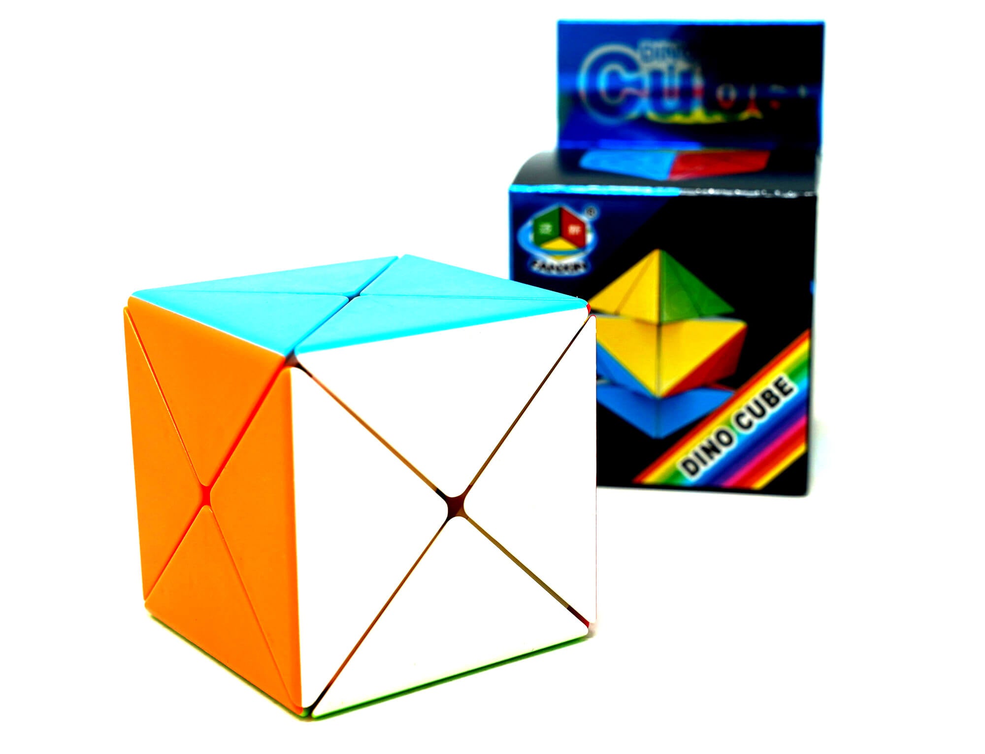 Dino Cube 3x3 Fanxin — visão completa do shape mod em posição resolvida