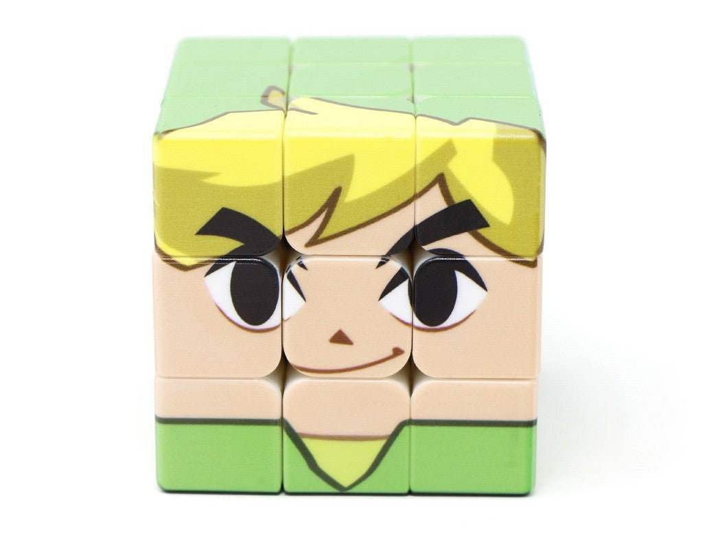 Cubo Mágico Toon Link Vinci Cube em ângulo lateral, destacando a qualidade da personalização