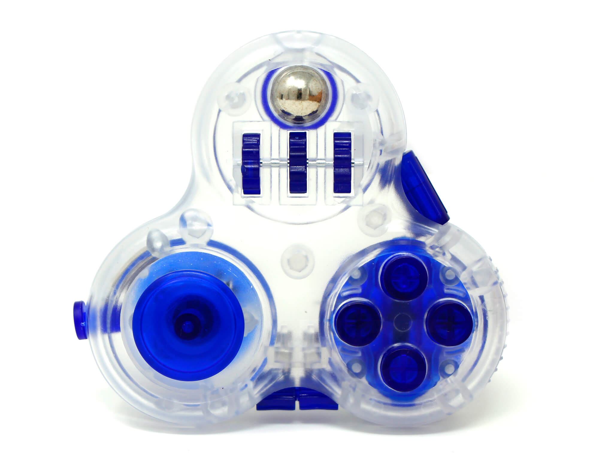 Cubo O2 Spinner QiYi na cor azul — vista frontal mostrando o formato compacto