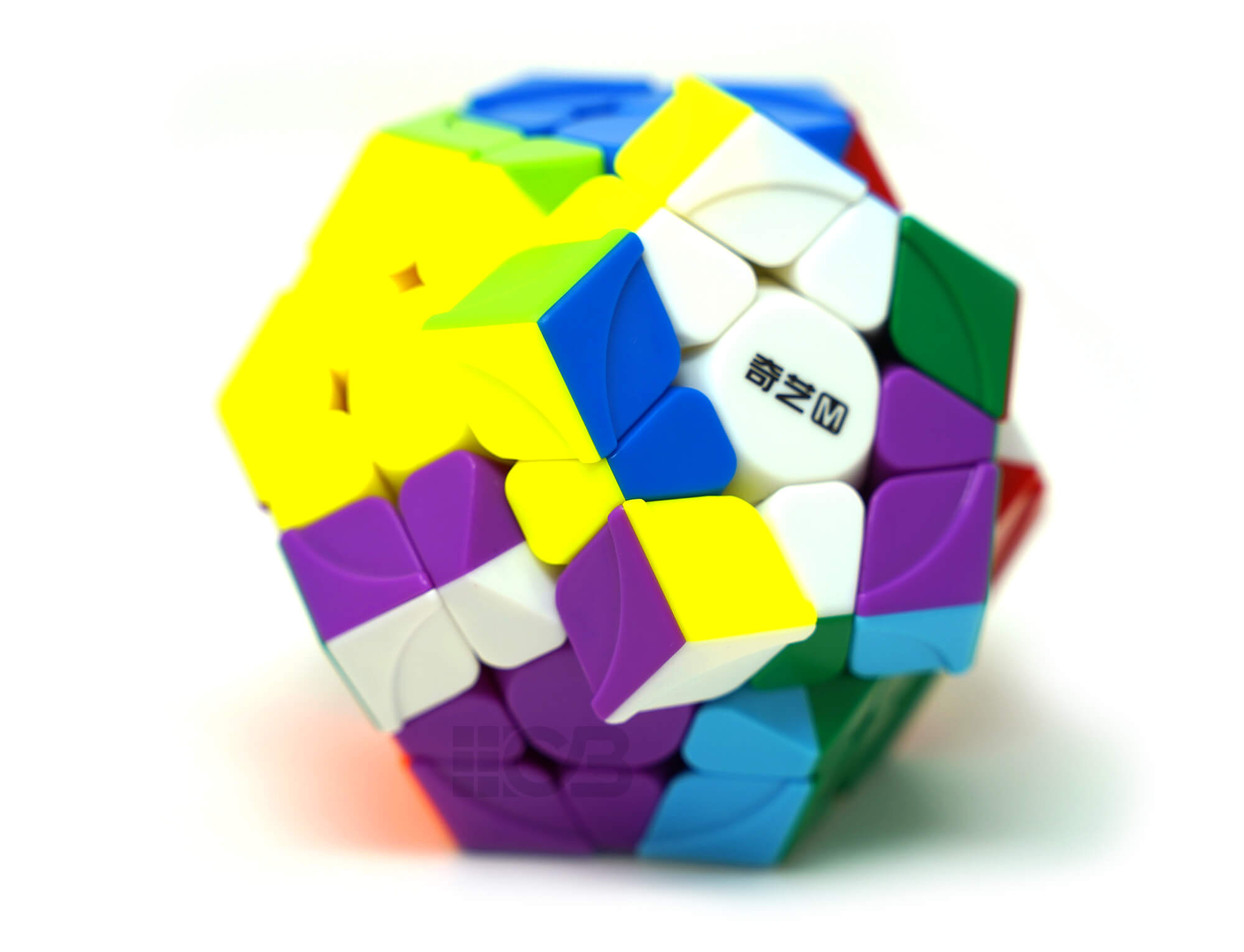 Vista superior do Megaminx Qiheng QiYi evidenciando a camada central e as cores