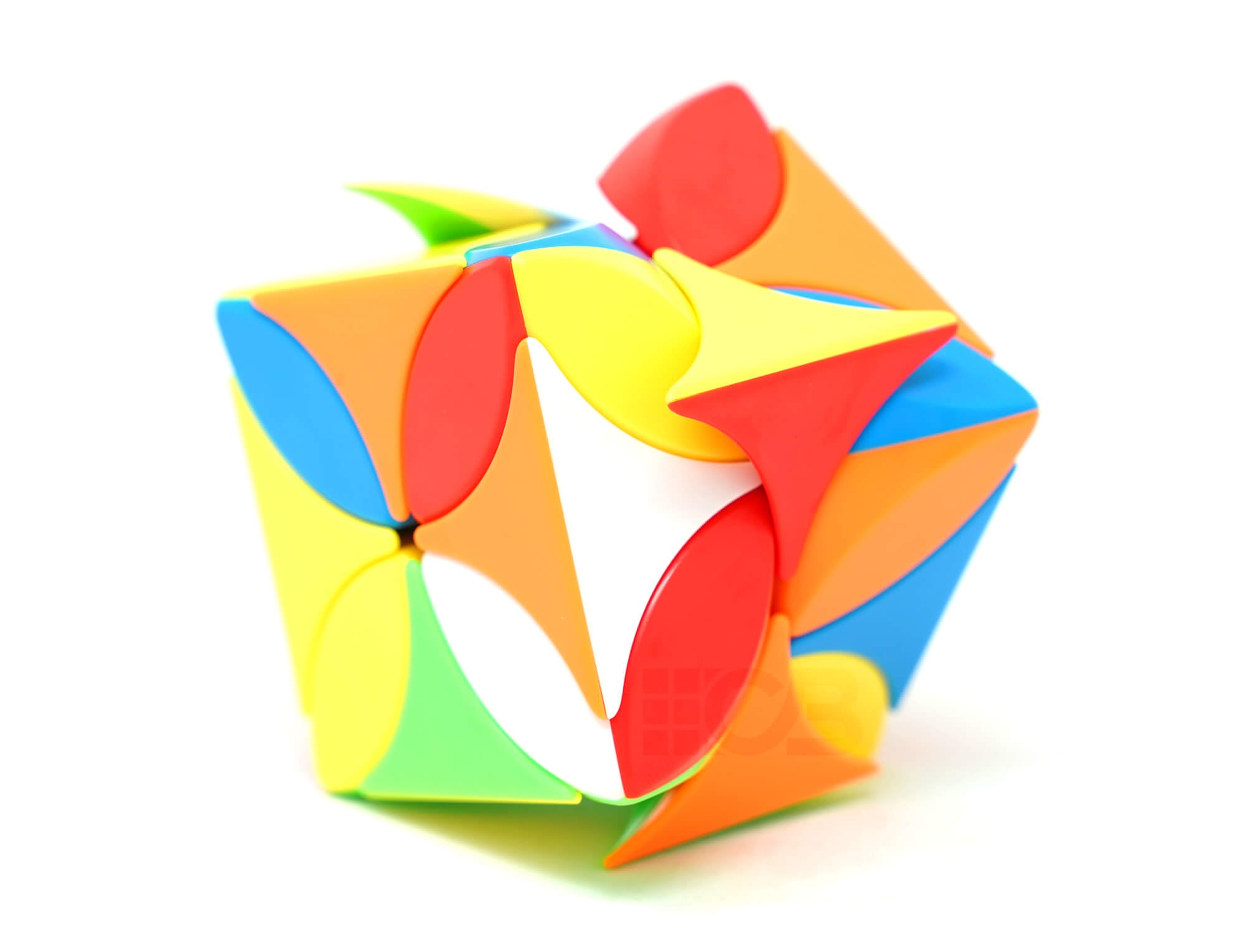 Four Leaf Clover MoYu em formato de trevo com peças coloridas stickerless — vista frontal