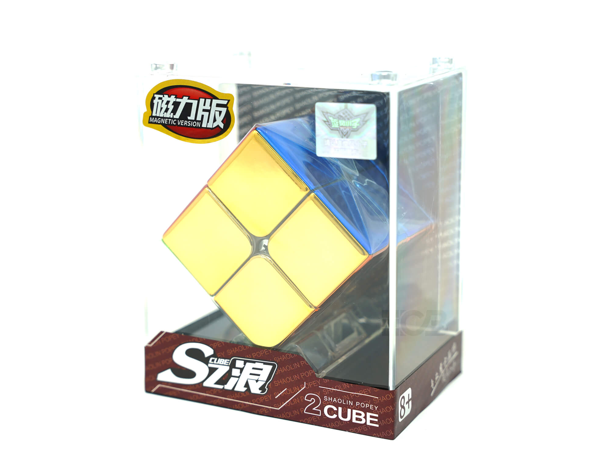 Cubo Mágico 2x2 Cyclone Boys Metálico — visão superior das camadas alinhadas