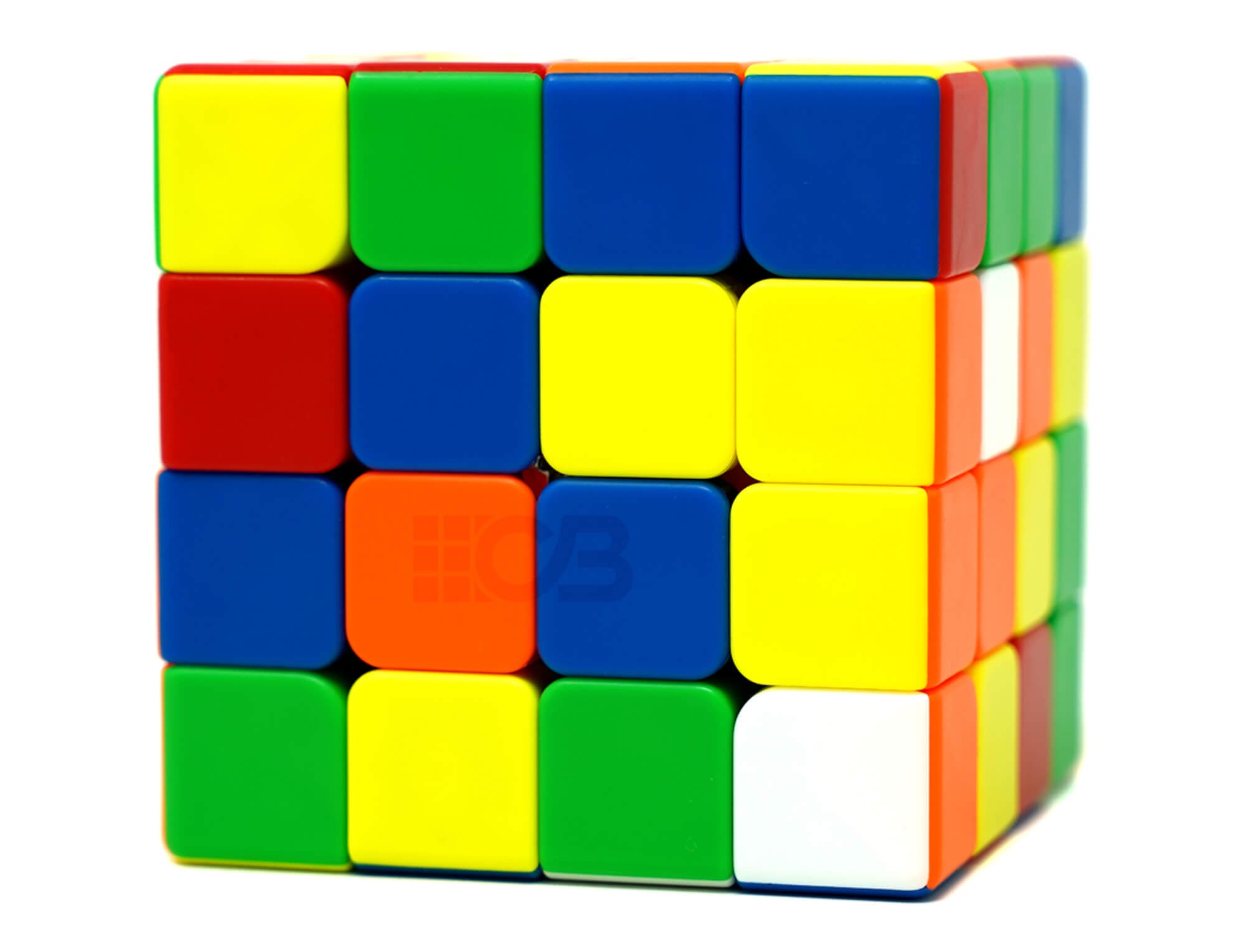 Detalhe das peças stickerless do Cubo Mágico 4x4 Meilong Magnético MoYu