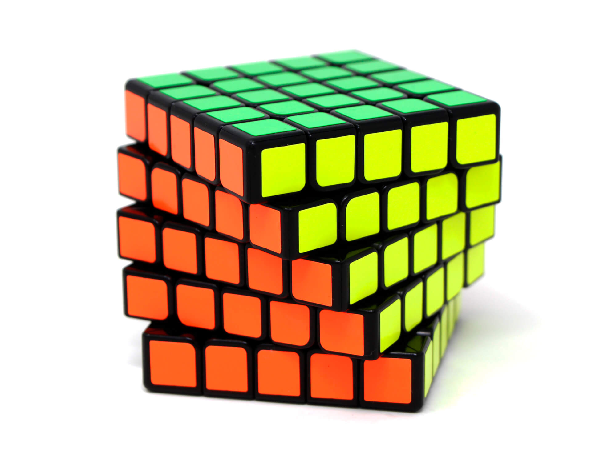 Cubo Mágico 5x5 Cuber Pro ao lado da embalagem mostrando apresentação completa