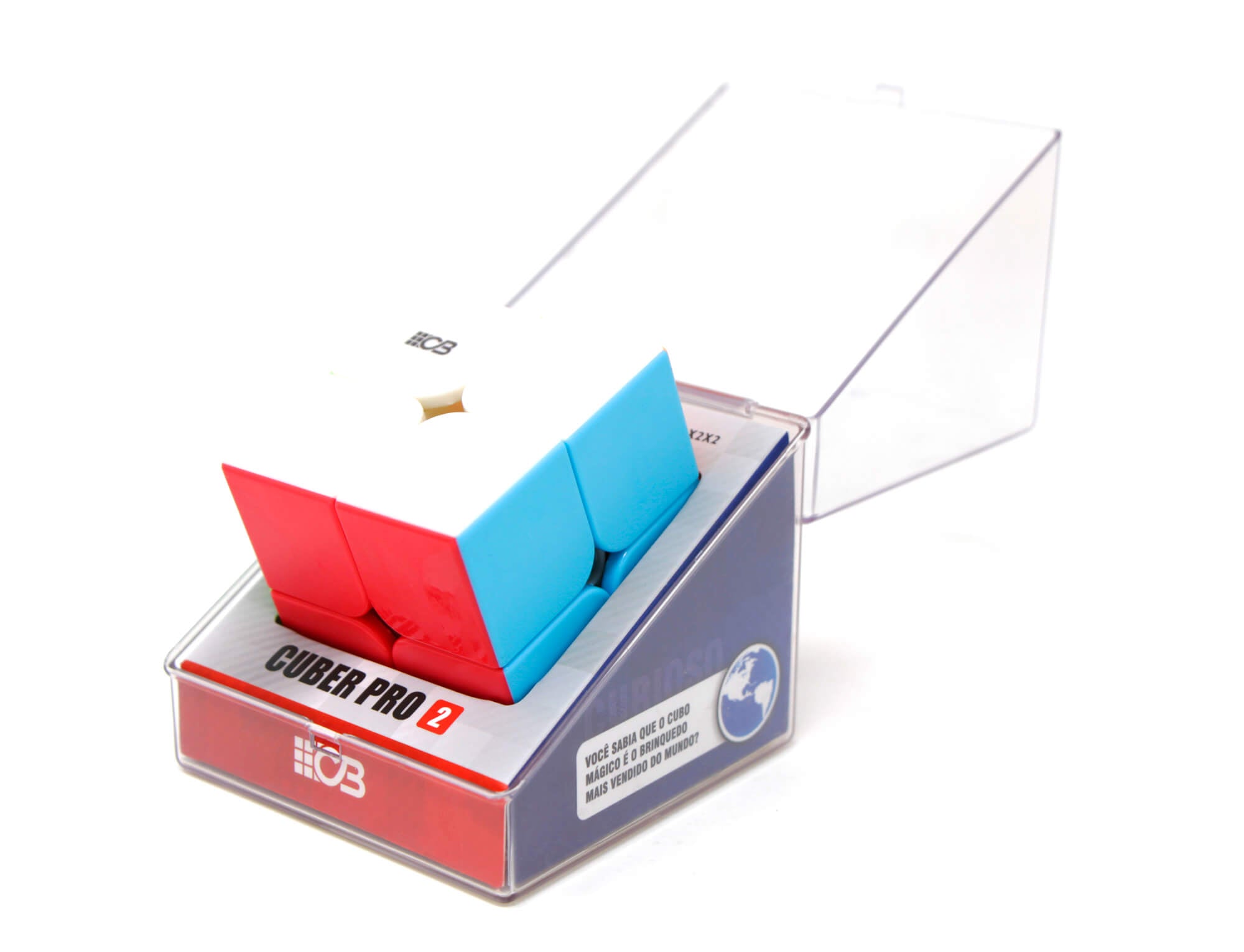 Cubo Mágico 2x2 Cuber Pro stickerless em ângulo de três quartos