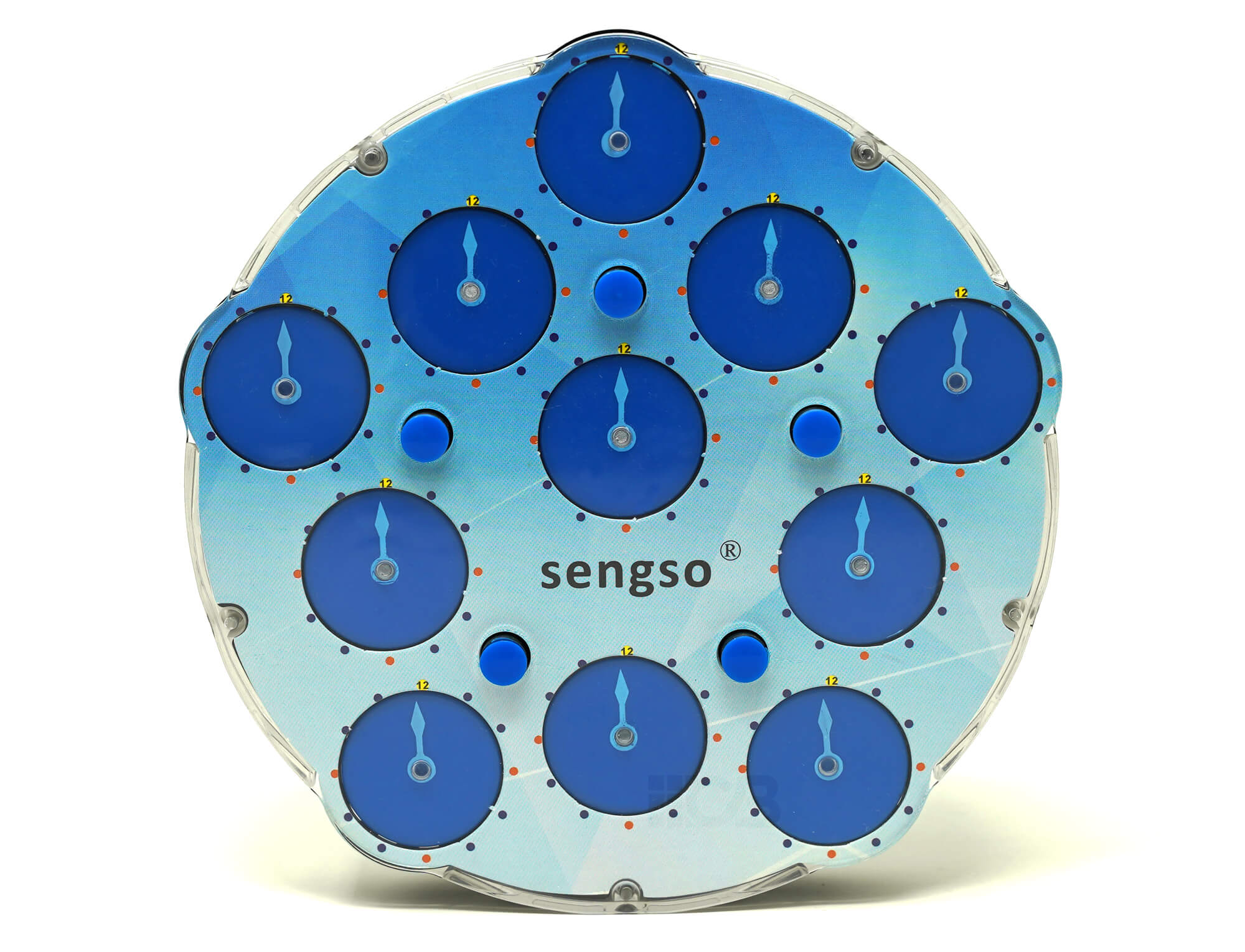 Clock Magnético SengSo 5 — vista frontal mostrando os ponteiros alinhados