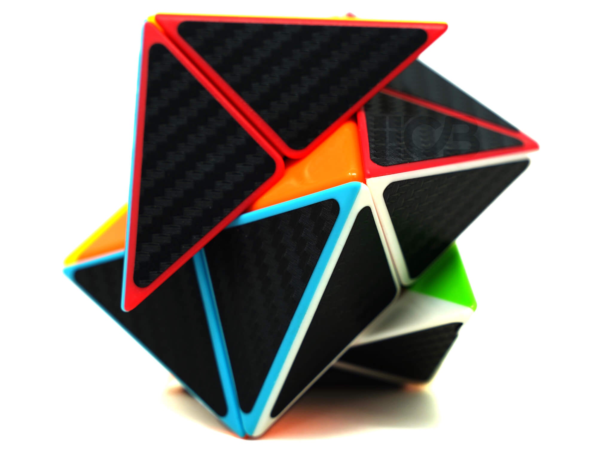 Dino Cube Carbon QiYi — detalhe do mecanismo de rotação nos vértices