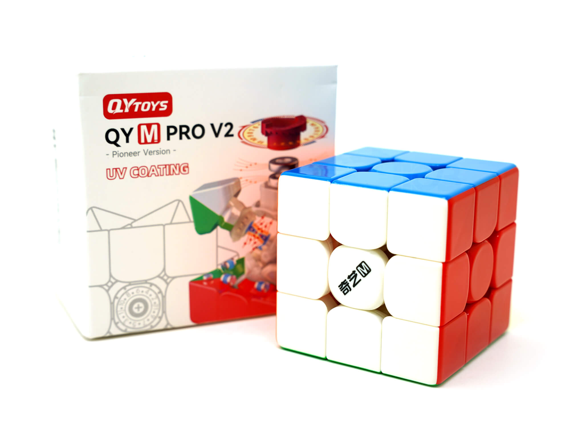 QiYi M Pro V2 Pioneer UV MagLev desmontado parcialmente mostrando sistema MagLev
