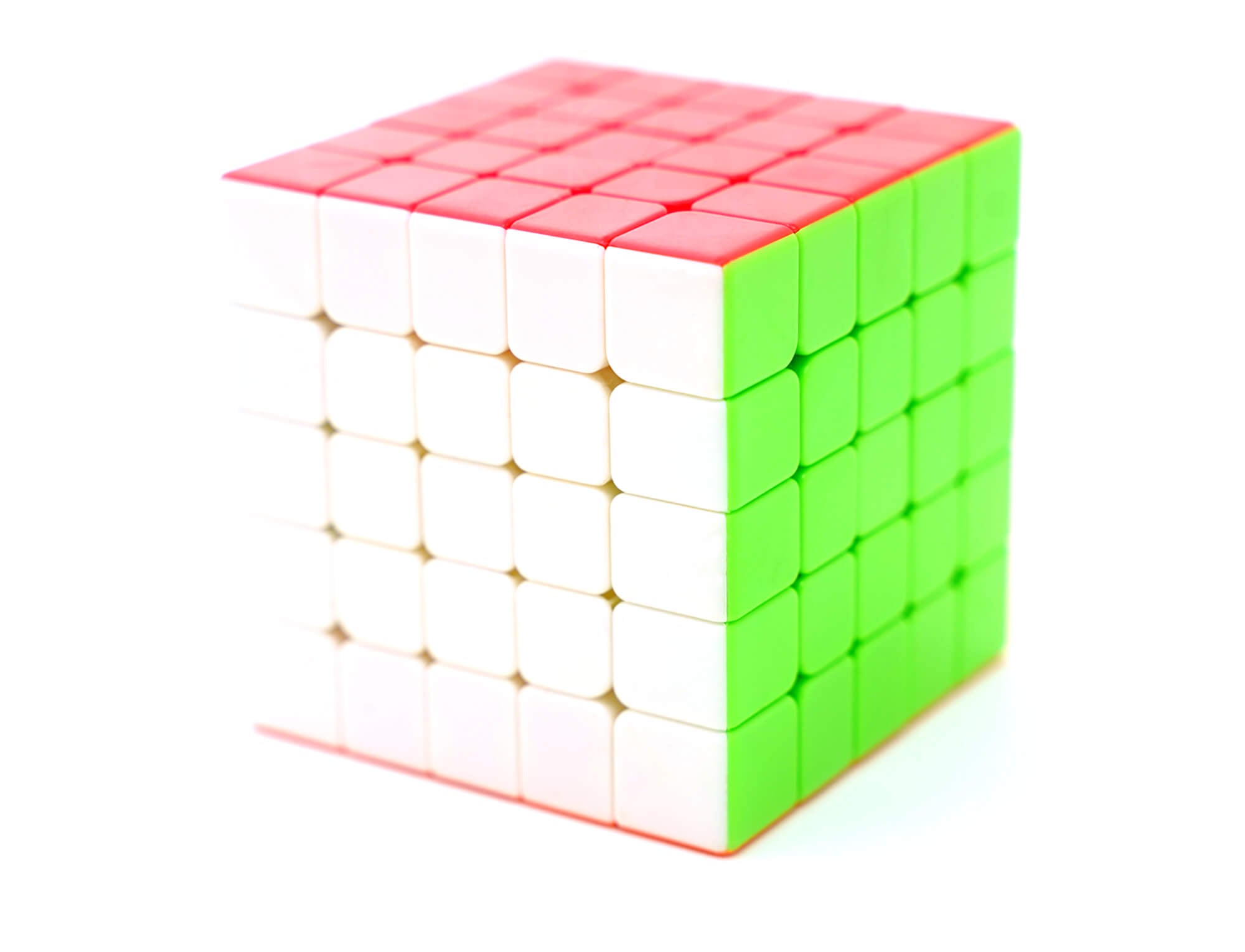 Cubo Mágico 5x5 Fanxin stickerless em ângulo diagonal destacando a estrutura das camadas