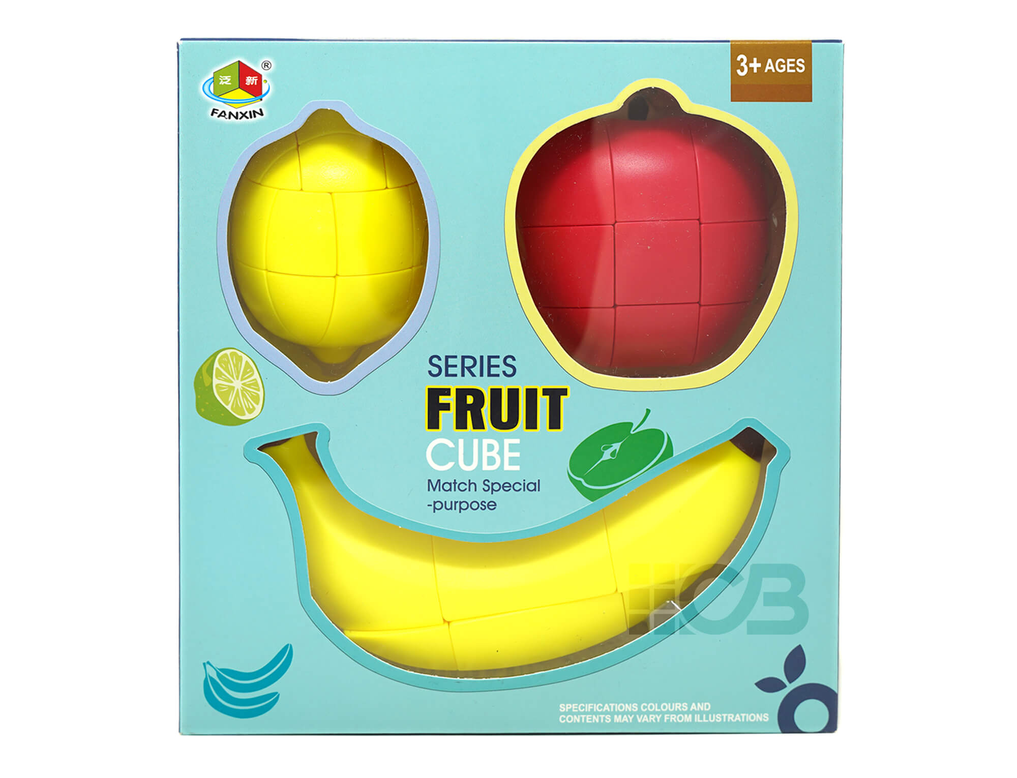 Cubo mágico formato maçã Fanxin com peças coloridas stickerless