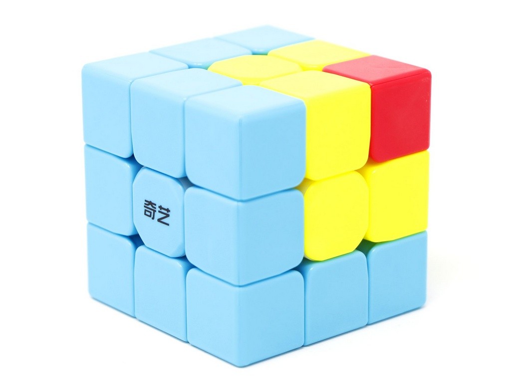 Cubo Mágico 3x3 Kids Unicórnio QiYi — vista frontal com peças coloridas em tema unicórnio