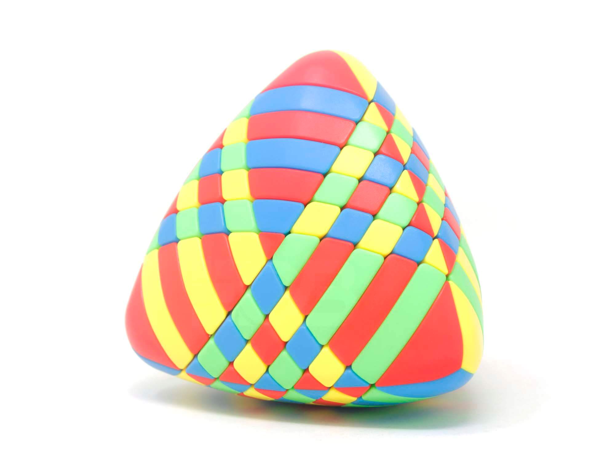 Detalhe das peças do Mastermorphix 7x7 SengSo com acabamento stickerless em cores vivas