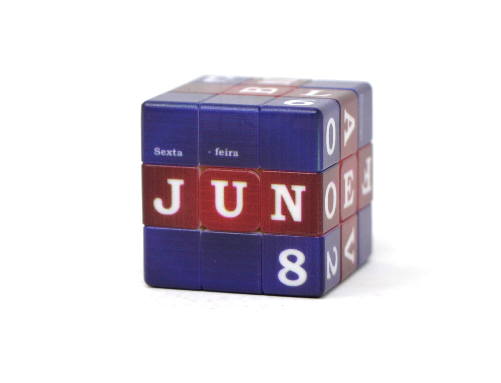 Cubo Mágico Calendário Mini 30 mm com data exibida nas faces — versão Vinci Cube