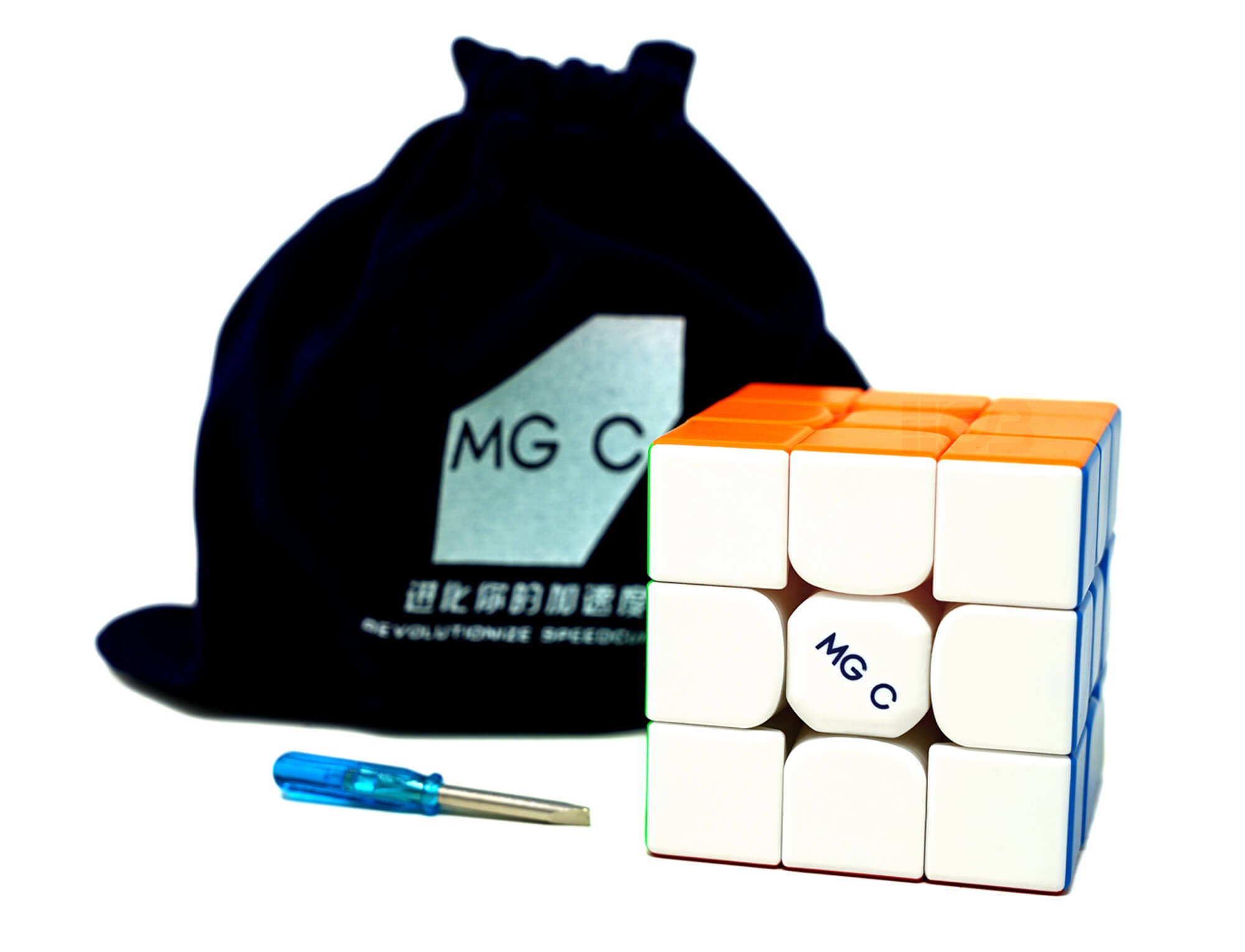 Cubo Mágico 3x3 YJ MGC Evo V2 Magnético stickerless — vista frontal