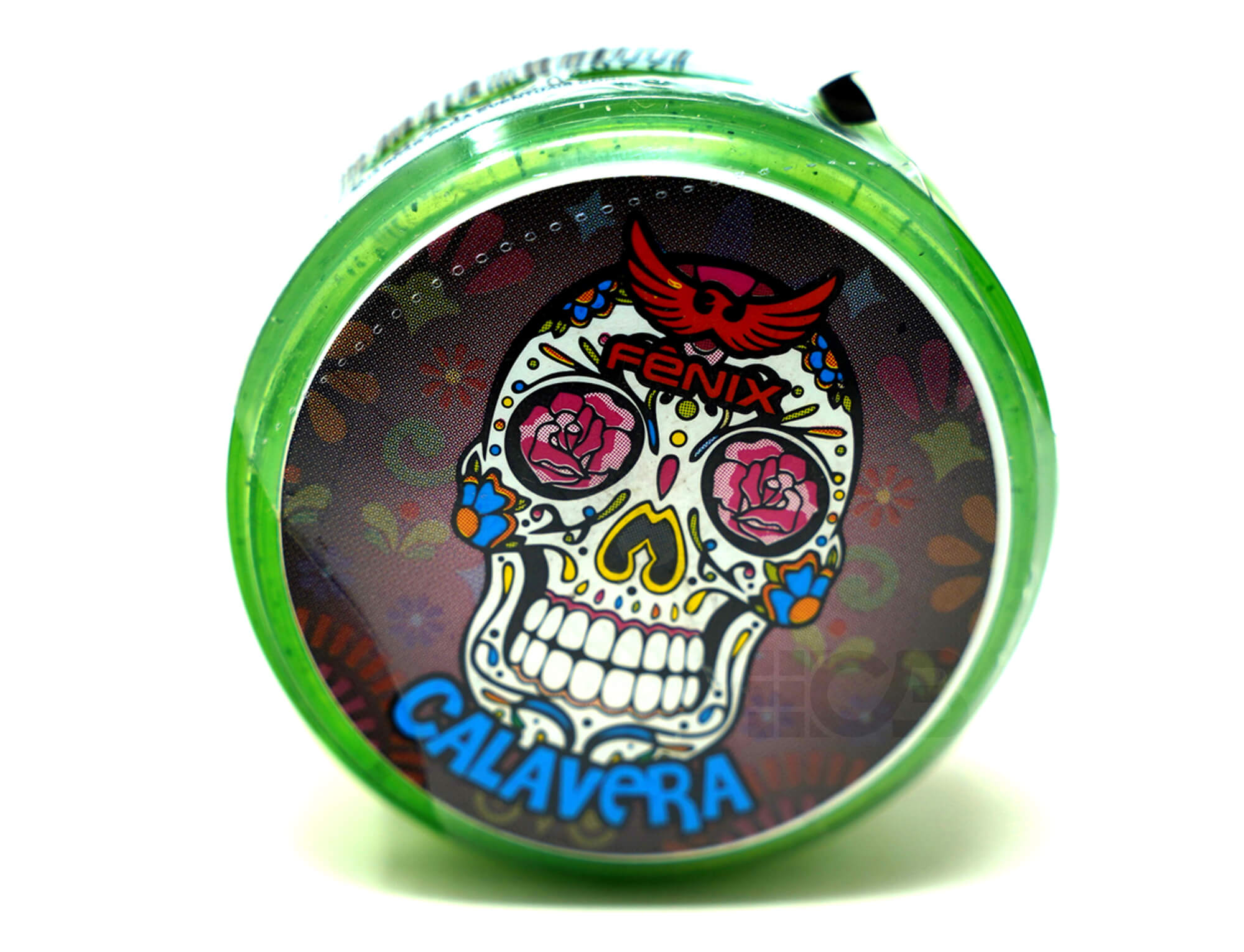 Ioiô Senior Calavera verde da Fênix — vista frontal mostrando o design de caveira