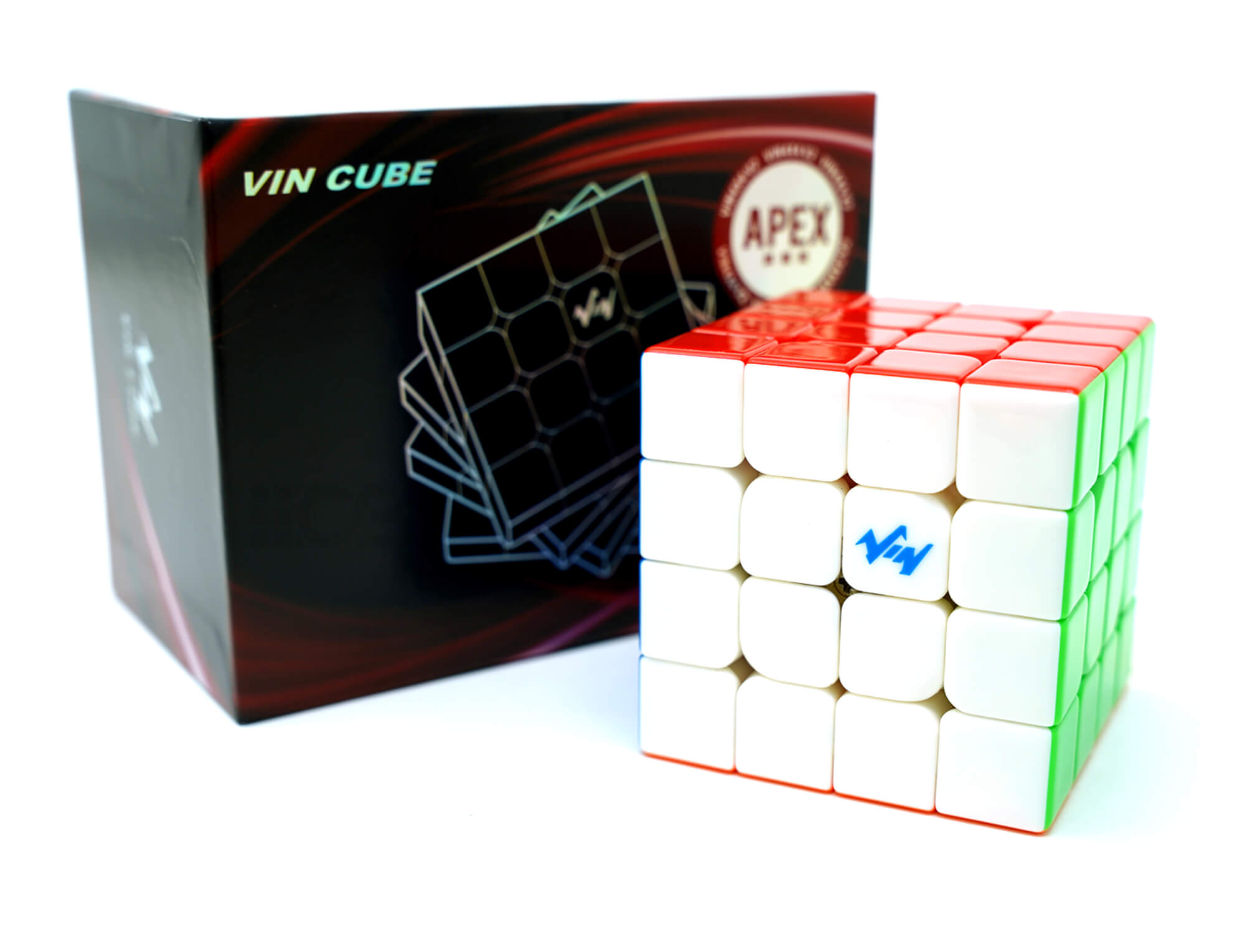 Embalagem do Cubo Mágico 4x4 VIN Cube V2 Apex Ball Core Omni-Mag UV Coated