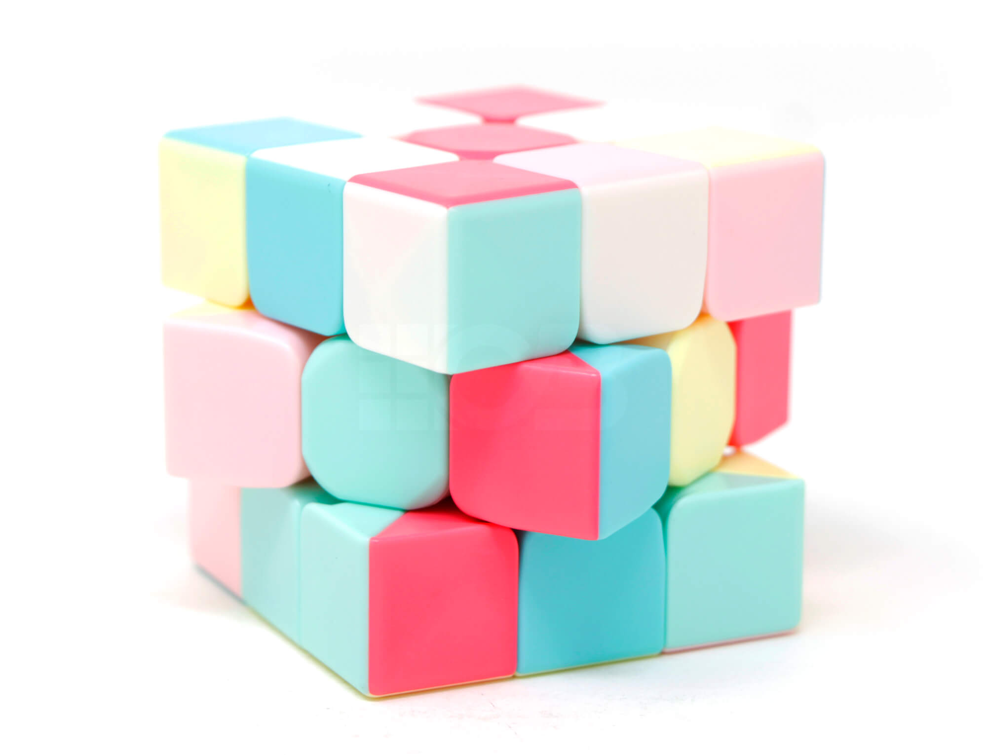 QiYi Warrior Pastel — vista superior do cubo 3x3 com esquema de cores suaves