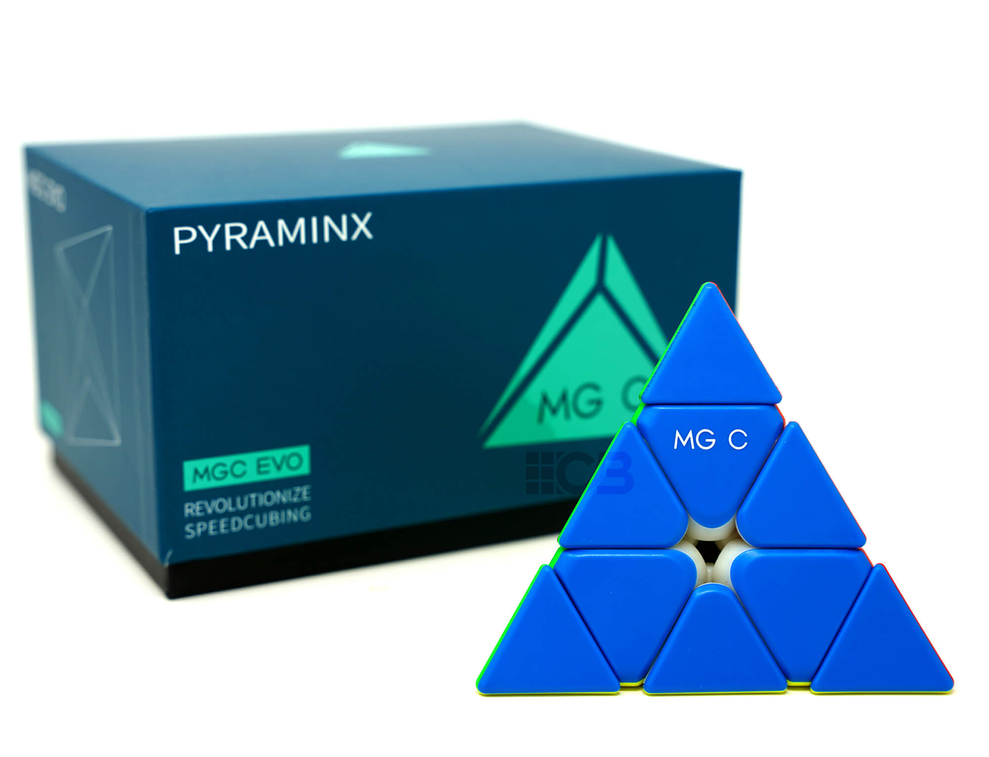 Embalagem do Pyraminx YJ MGC Evo magnético com identificação do modelo