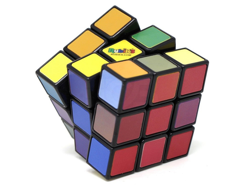Cubo Mágico Impossible Rubik's 3x3 com faces lenticulares multicores na embalagem oficial