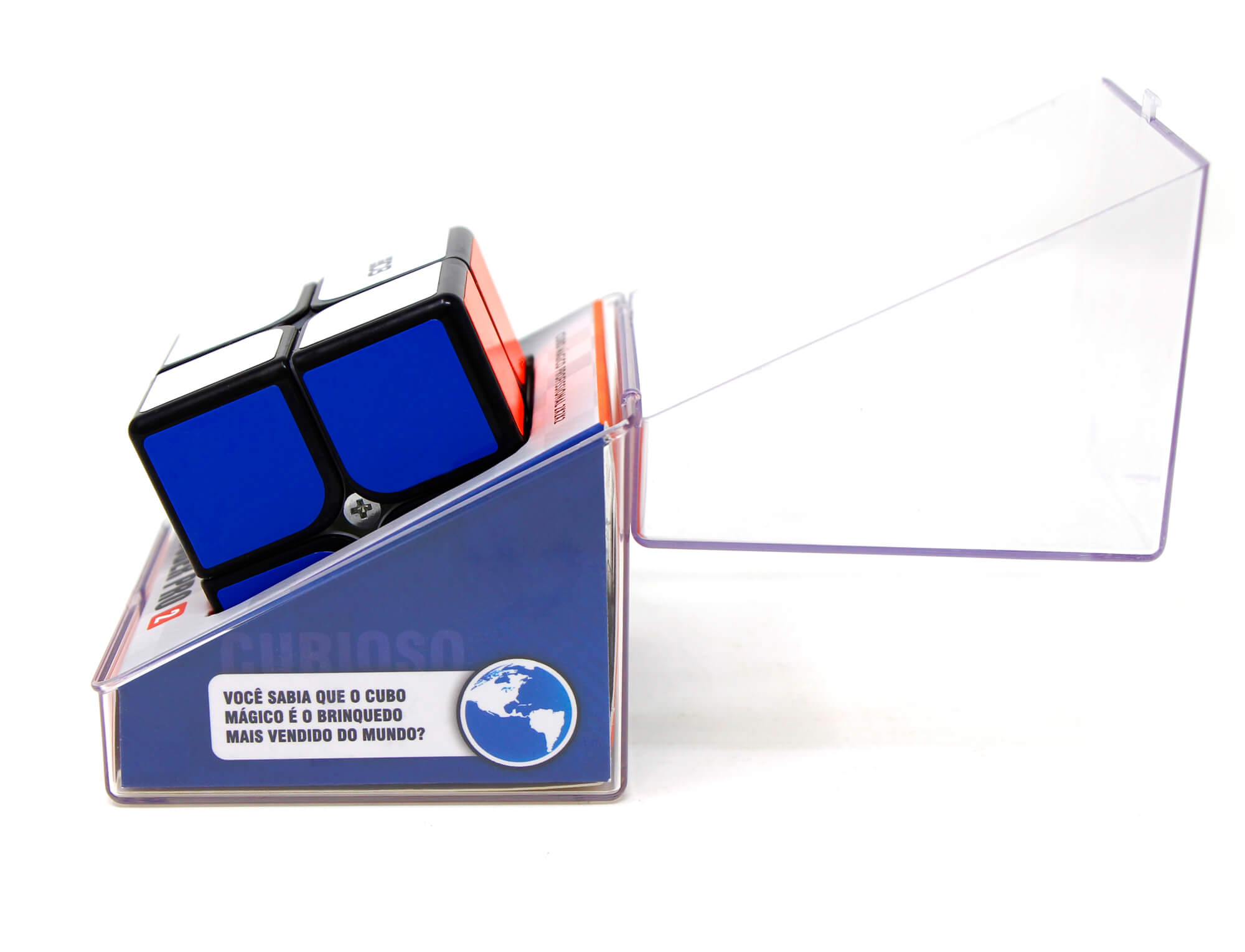 Cubo Mágico 2x2 Cuber Pro com face resolvida e cores vibrantes do acabamento stickerless