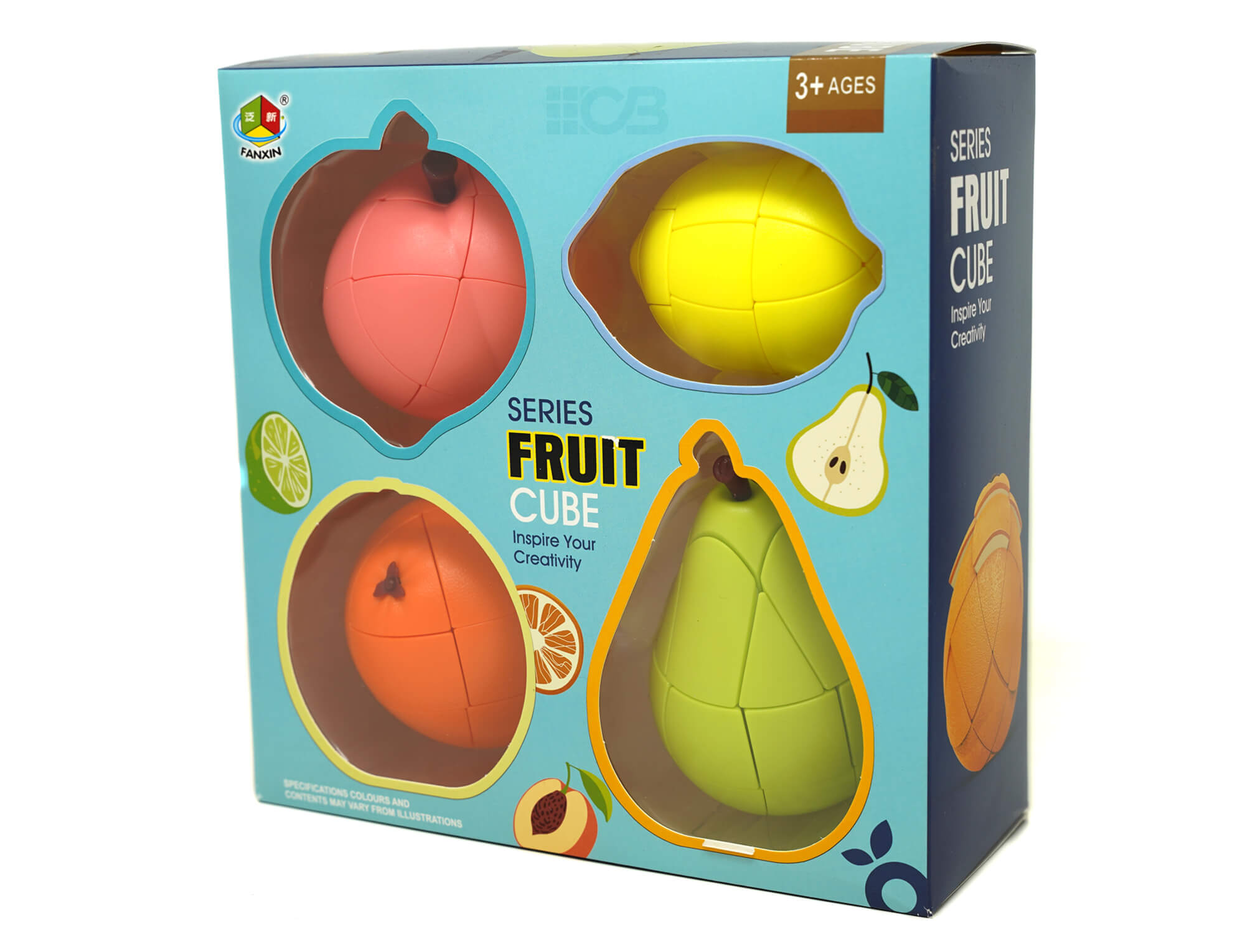 Cubo mágico shape mod formato limão da Fanxin, peças amarelas e verdes stickerless