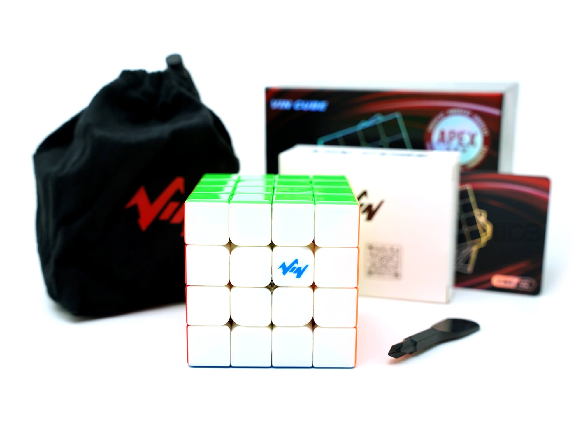 Detalhe das camadas do Cubo Mágico 4x4 VIN Cube V2 Apex com peças stickerless