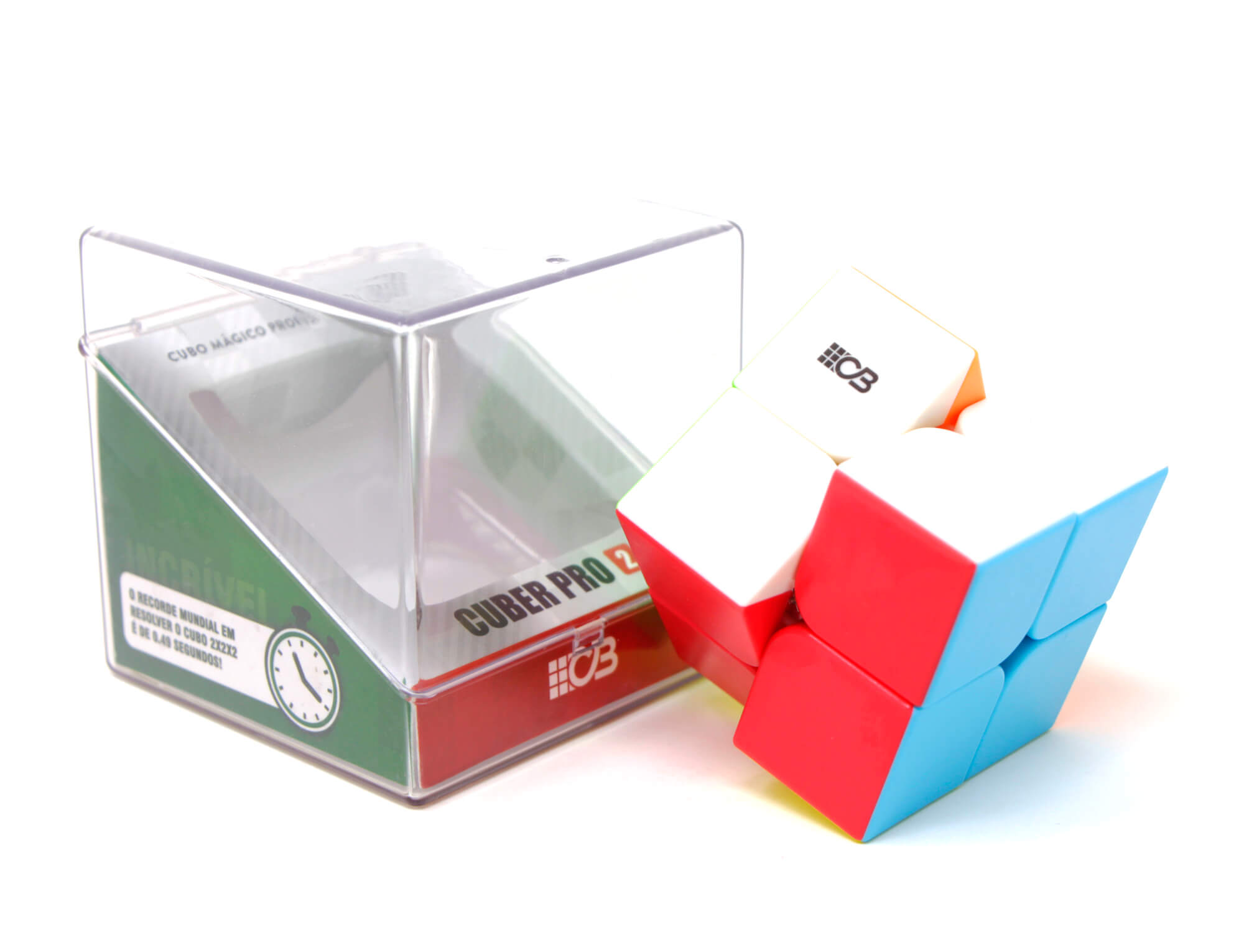 Detalhe das peças coloridas do Cubo Mágico 2x2 Stickerless Cuber Pro