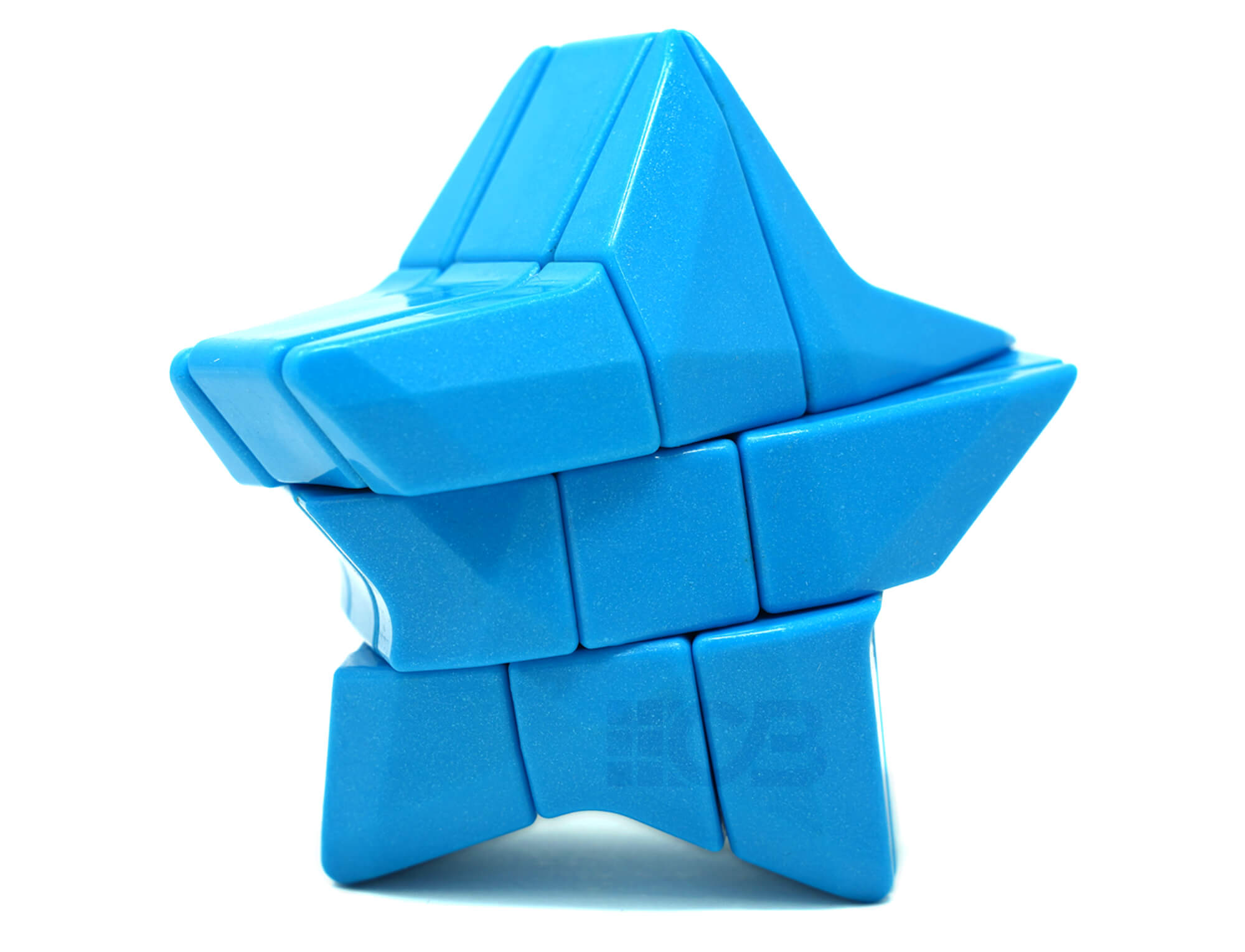 Cubo mágico estrela 3x3 YJ na cor azul — vista frontal mostrando o formato de estrela