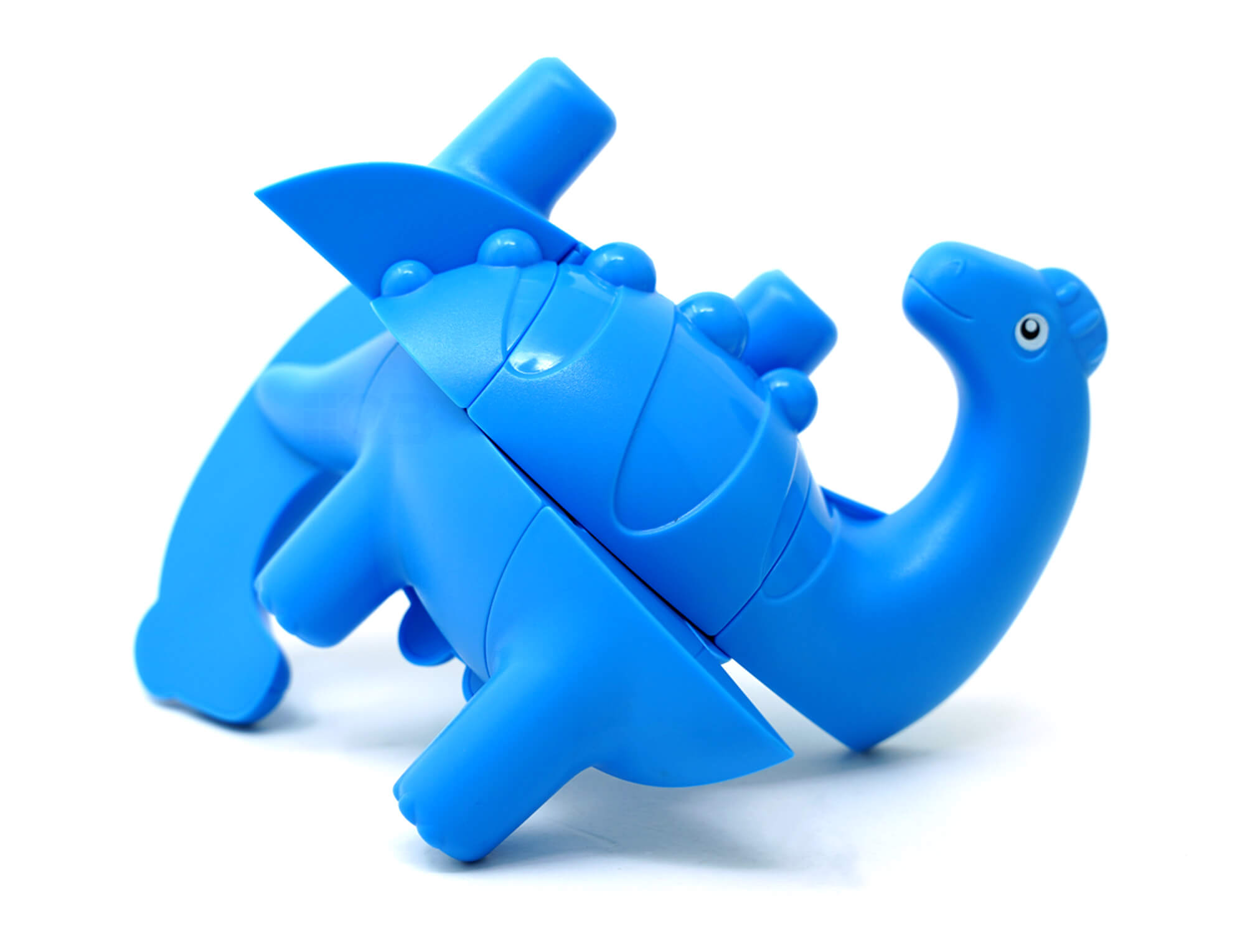 Shape mod Diplodocus Fanxin em ângulo lateral com o puzzle montado