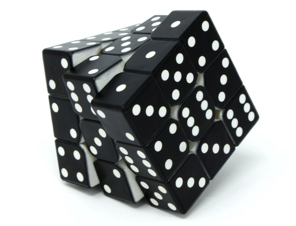 Cubo Mágico Dado Vinci Cube ao lado da embalagem de transporte