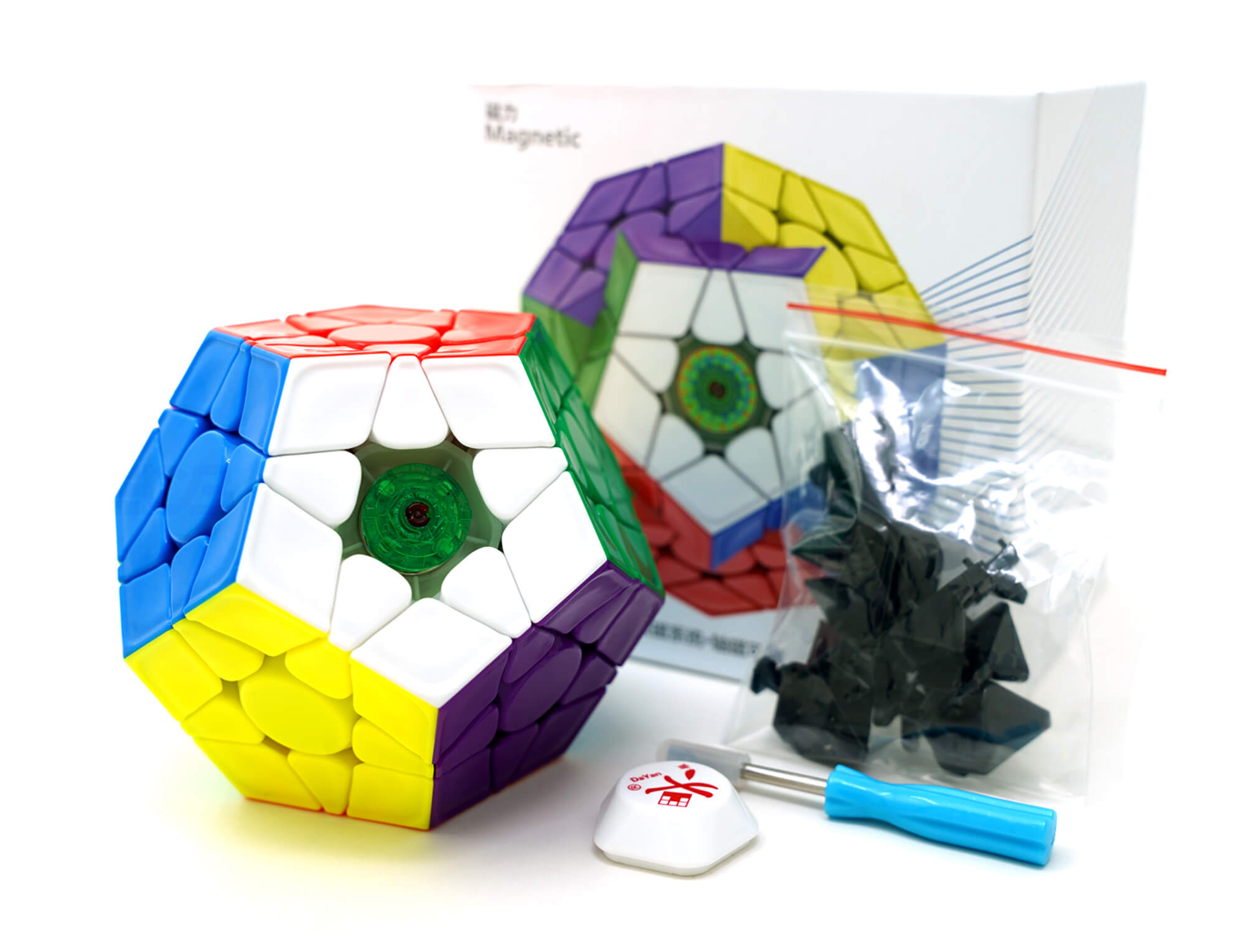 Detalhe das camadas do Megaminx DaYan WuMo Pro+ mostrando encaixe e acabamento das peças