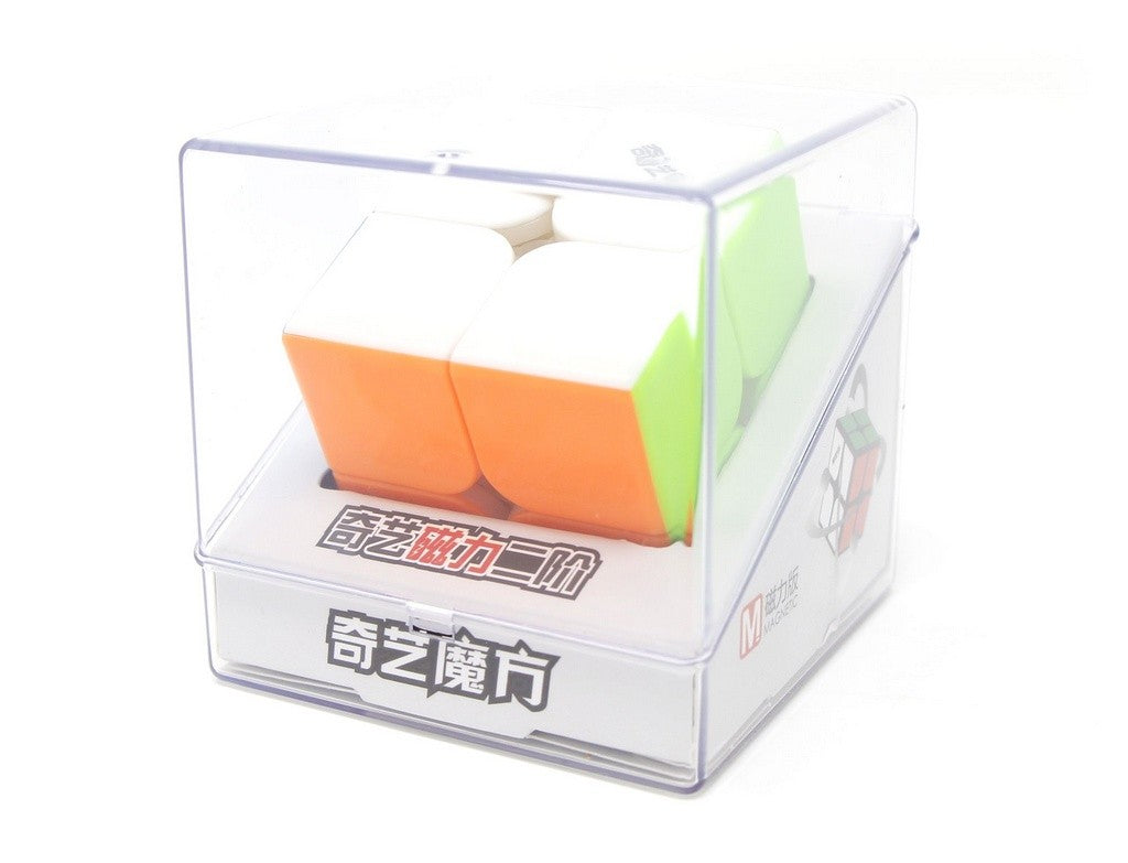 Cubo Mágico 2x2 QiYi MS Magnético Stickerless — ângulo lateral mostrando estrutura das peças